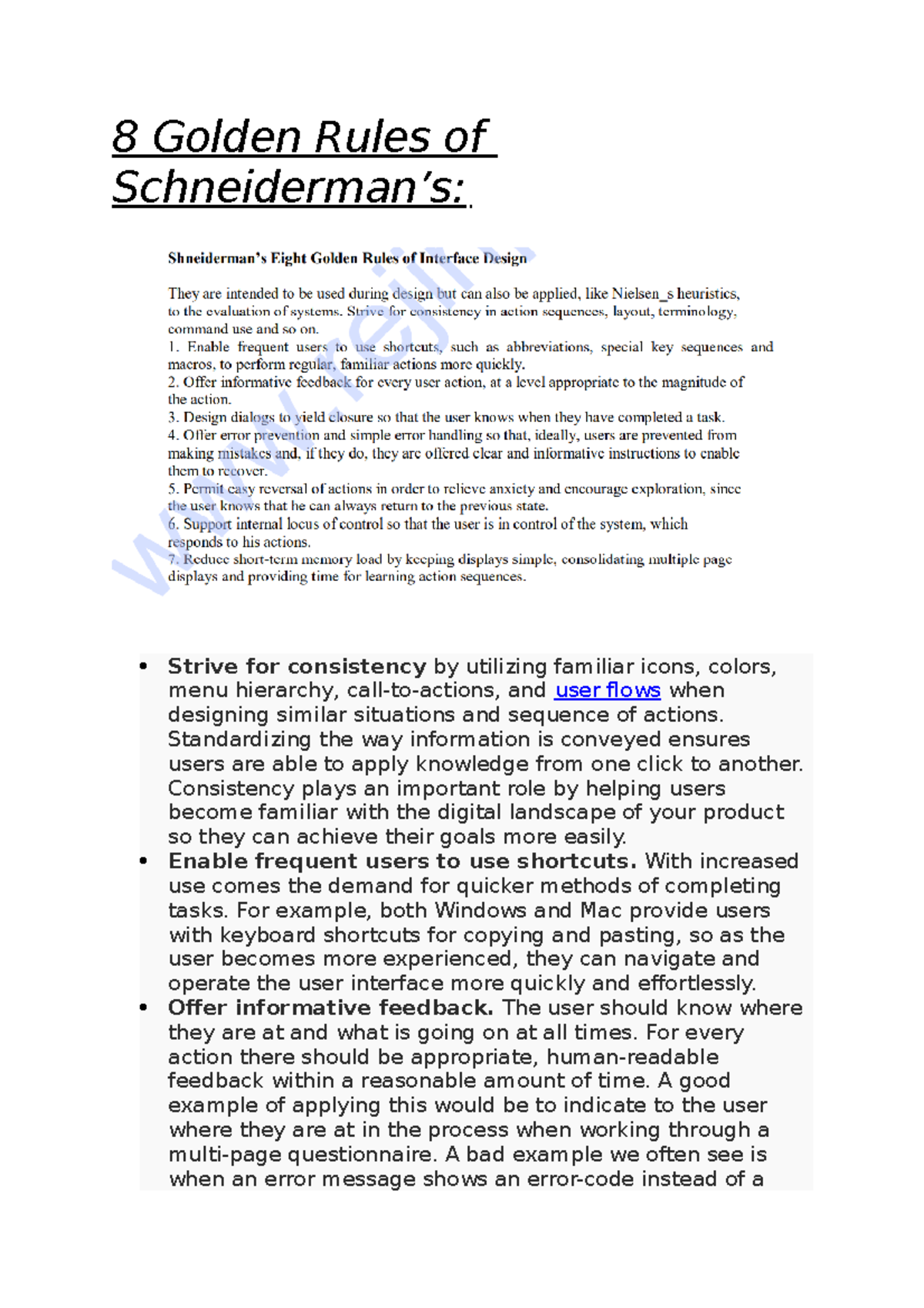 8 Golden Rules of Schneiderman - 8 Golden Rules of Schneiderman’s ...