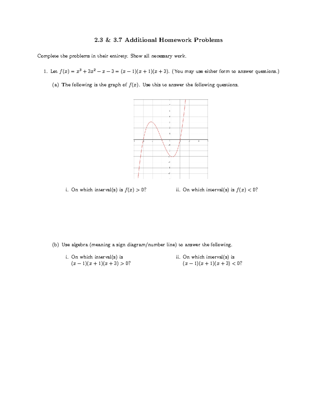 2.3 3.7 Additional Homework Problems: Complete Solutions and Work - Studocu