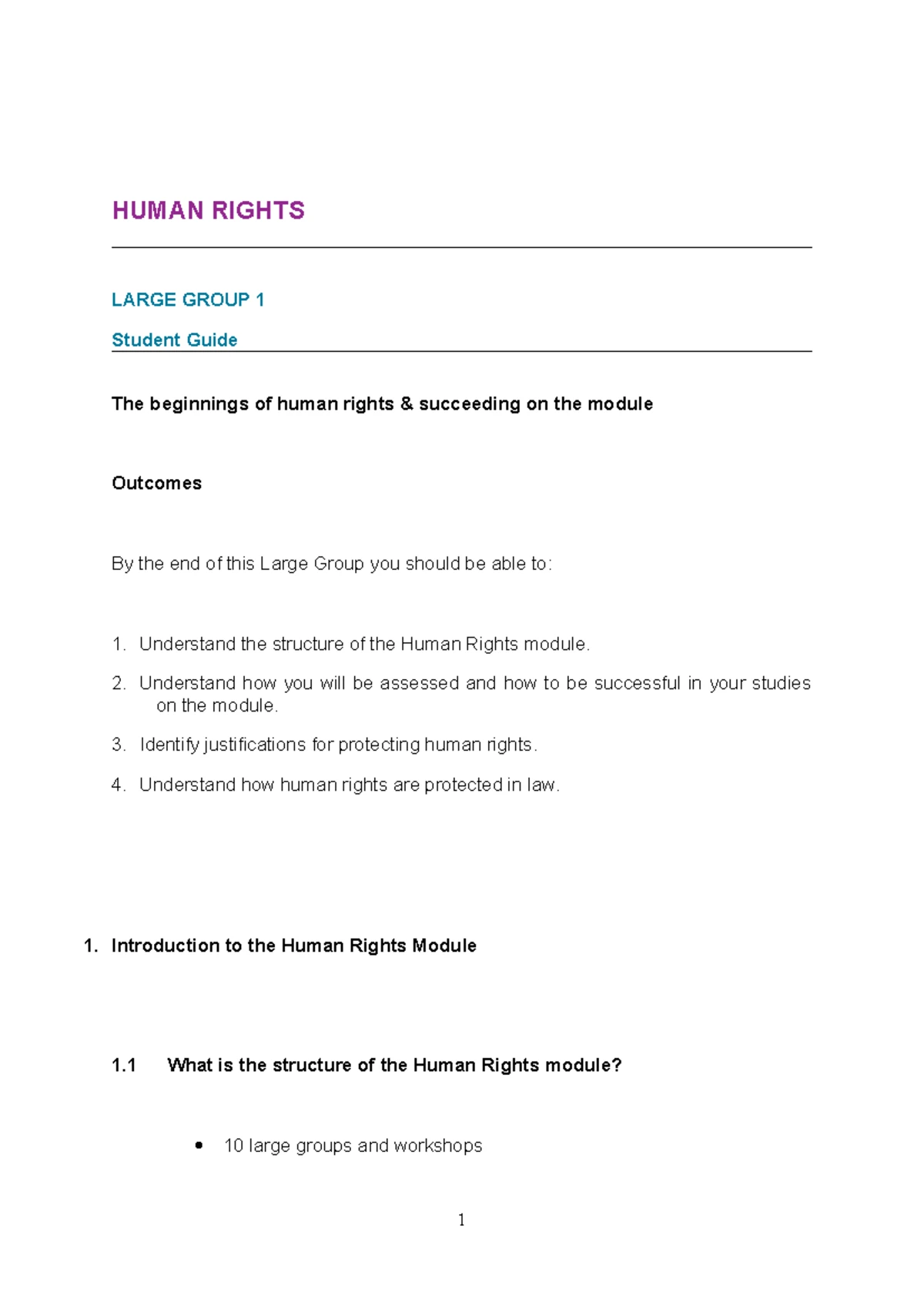 HUMAN RIGHTS LG02 CE01 Student Guide: Development in International ...