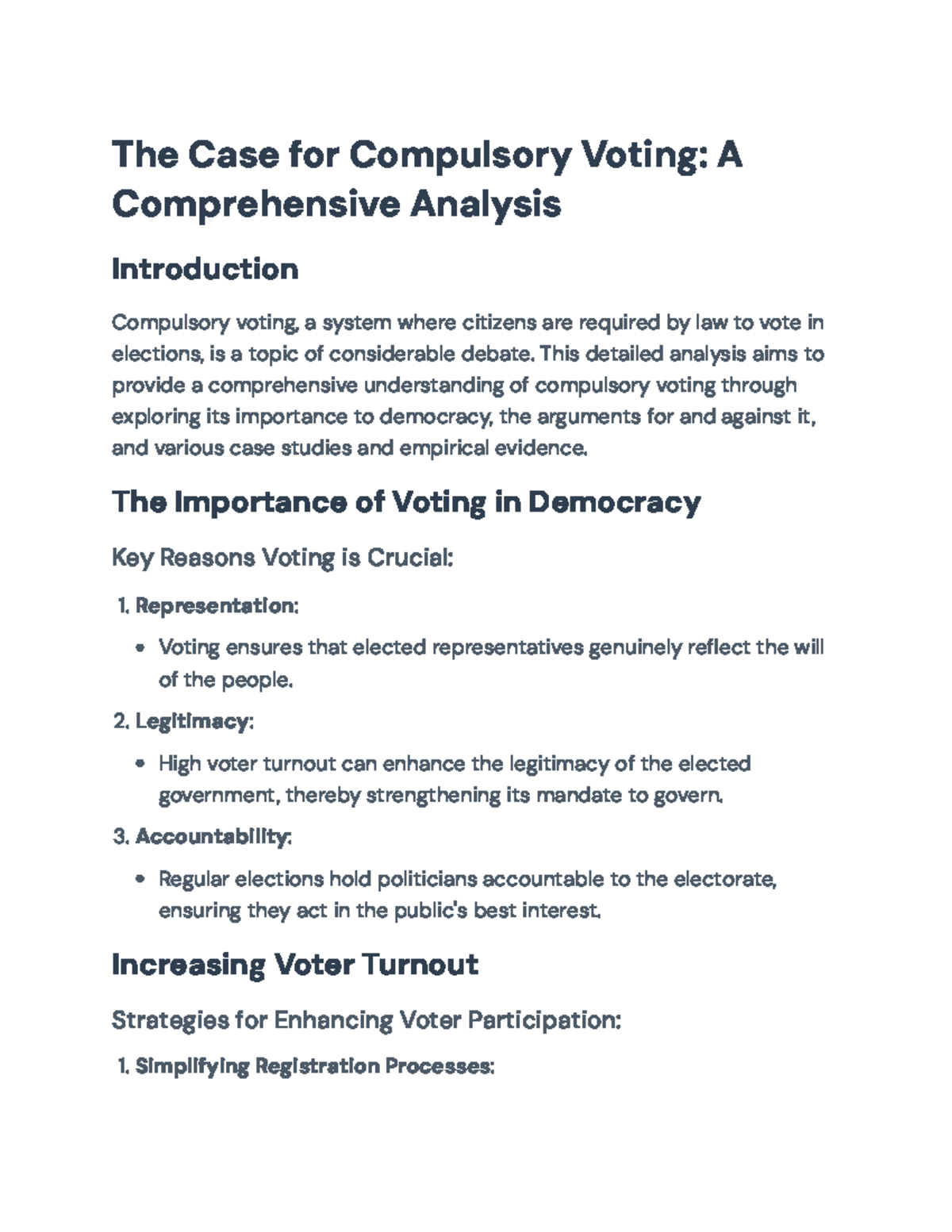 Compulsory Voting: Analyzing Its Impacts and Democratic Implications ...