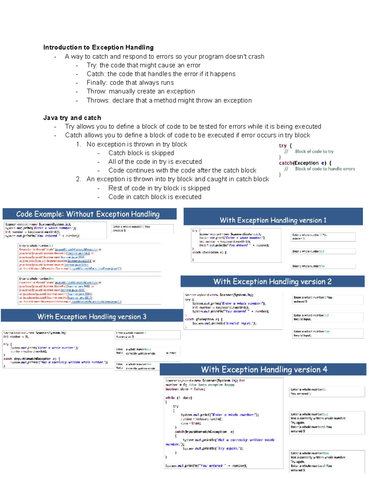 Cp 213 - Exception Handling: Try, Catch, Throw, and Finally Explained ...