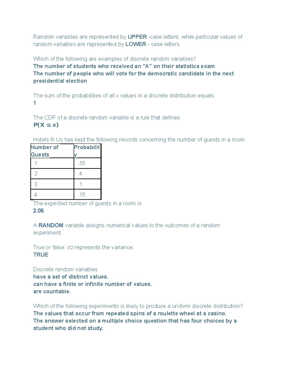 5-1 Smartbook Chapter 6: Discrete Random Variables Explained - Studocu
