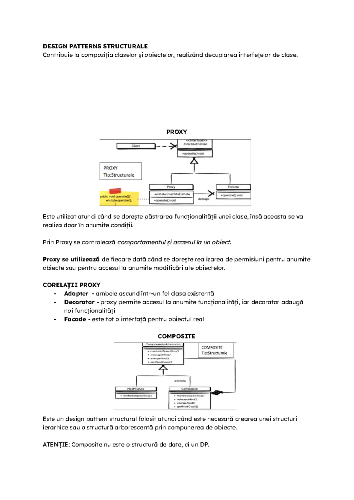 Notițe despre Design Patterns Structurale: Proxy, Composite, Decorator ...