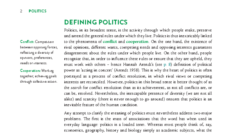Chapter 1: Understanding Politics - Key Concepts and Definitions ...