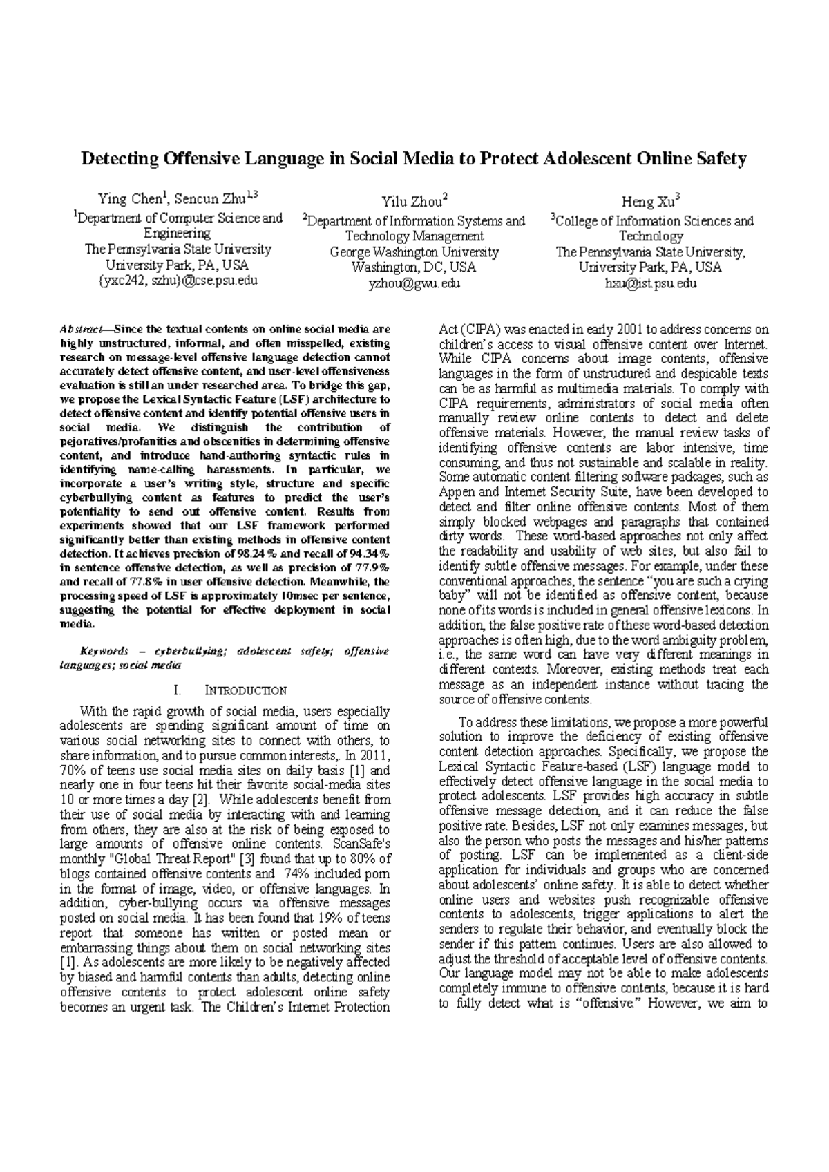 Social Com Language in Social Media - Detecting Offensive Language in ...
