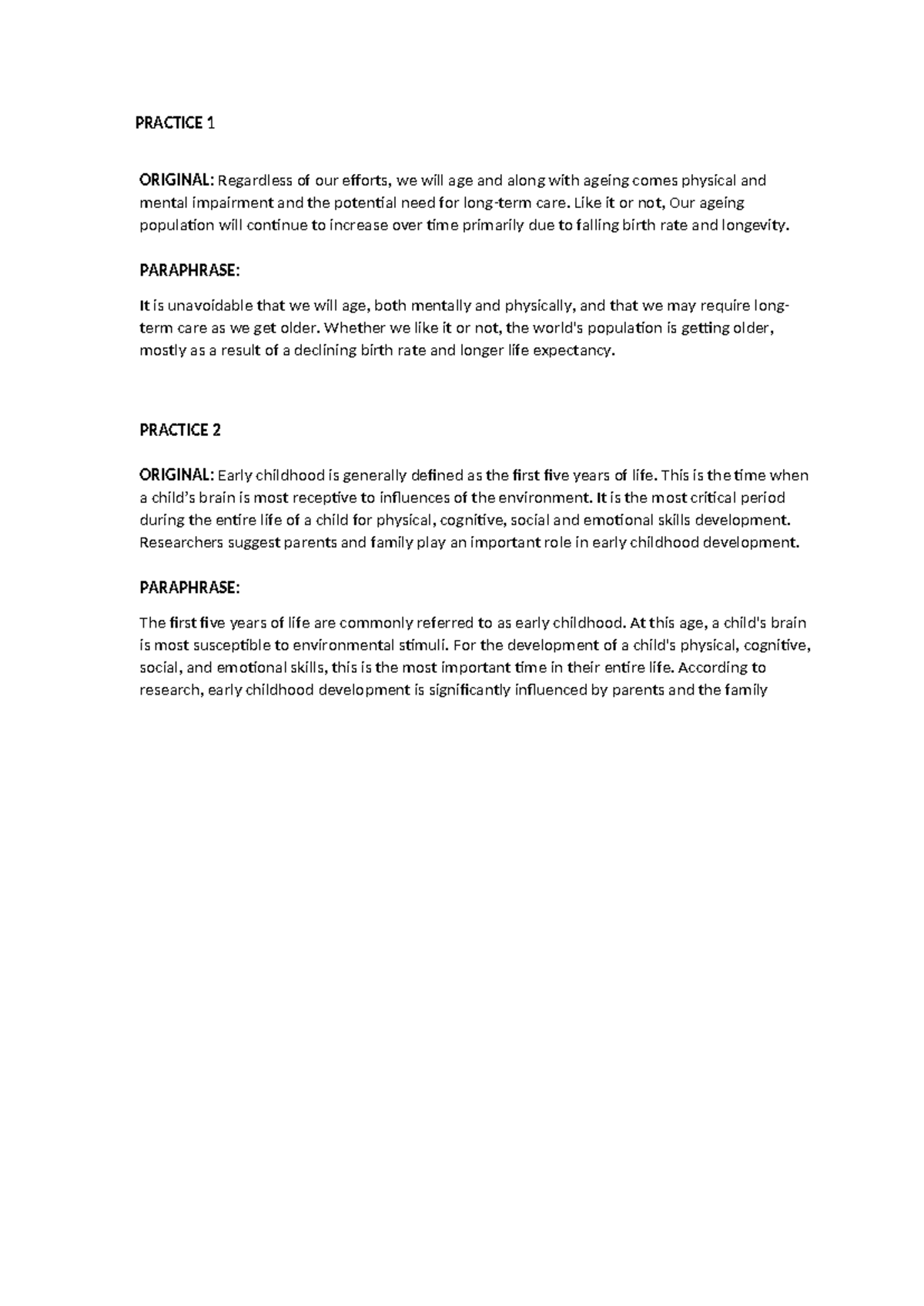 Topic AND MAIN IDEA - additional exercise - PRACTICE 1 ORIGINAL ...