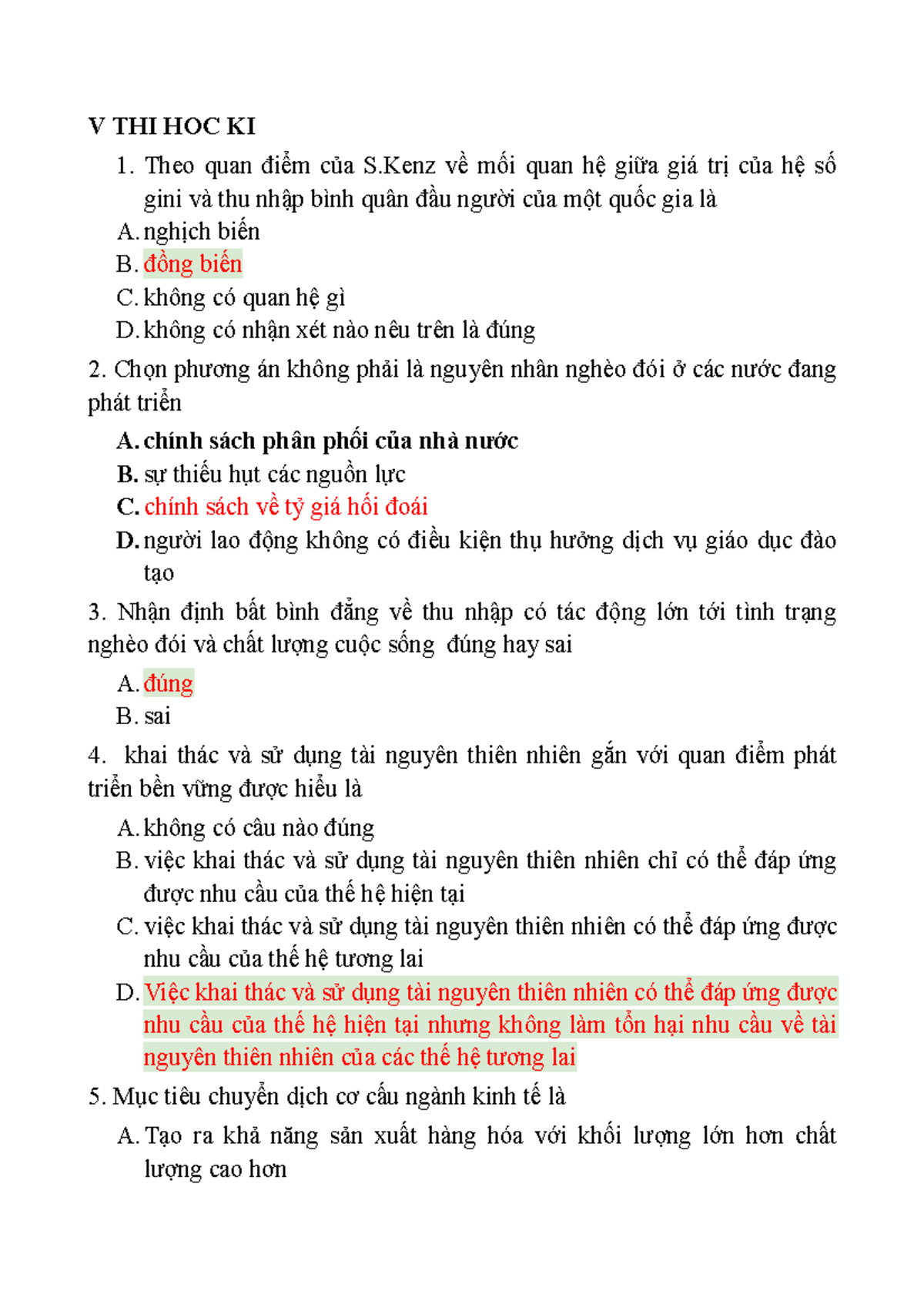 KTPT- Trắc nghiệm Học Kỳ - KTPT - Studocu