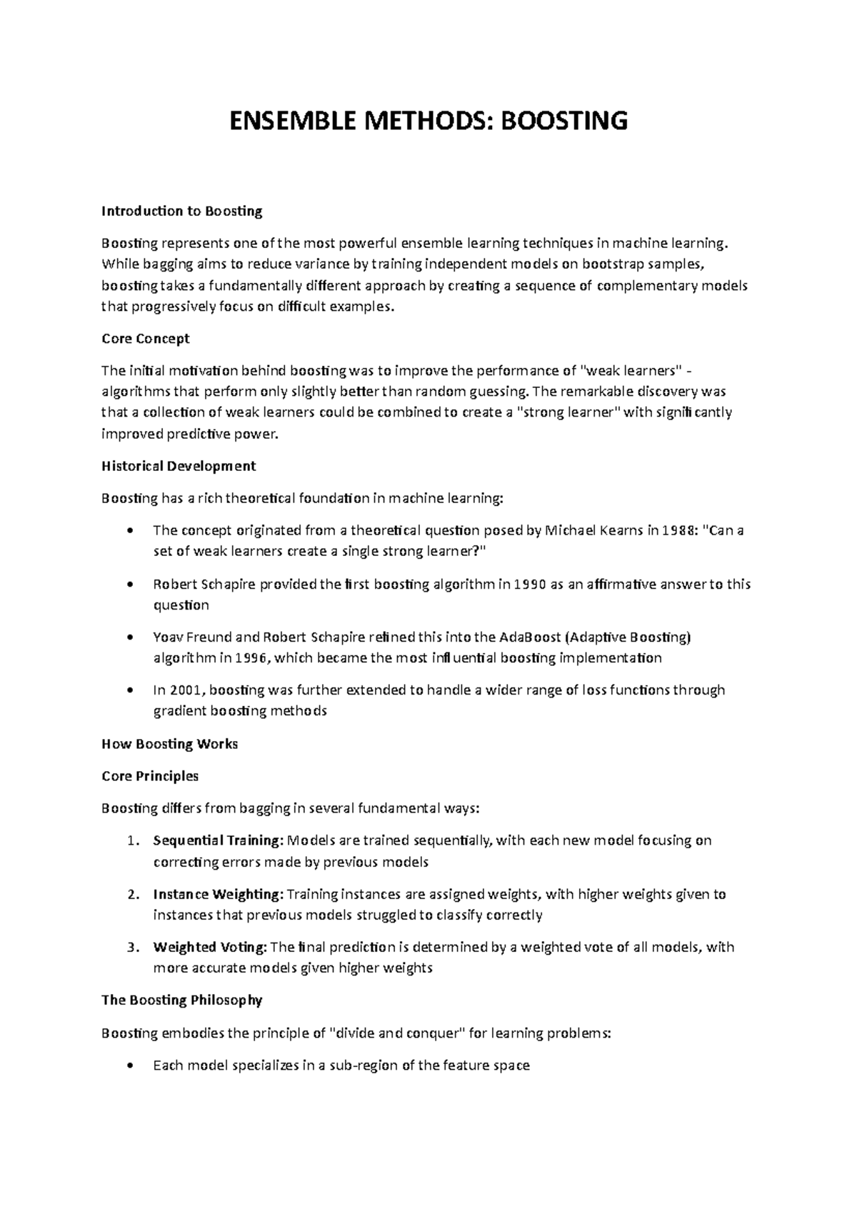 Ensemble Methods: Boosting Overview and AdaBoost Algorithm (Course 8 ...