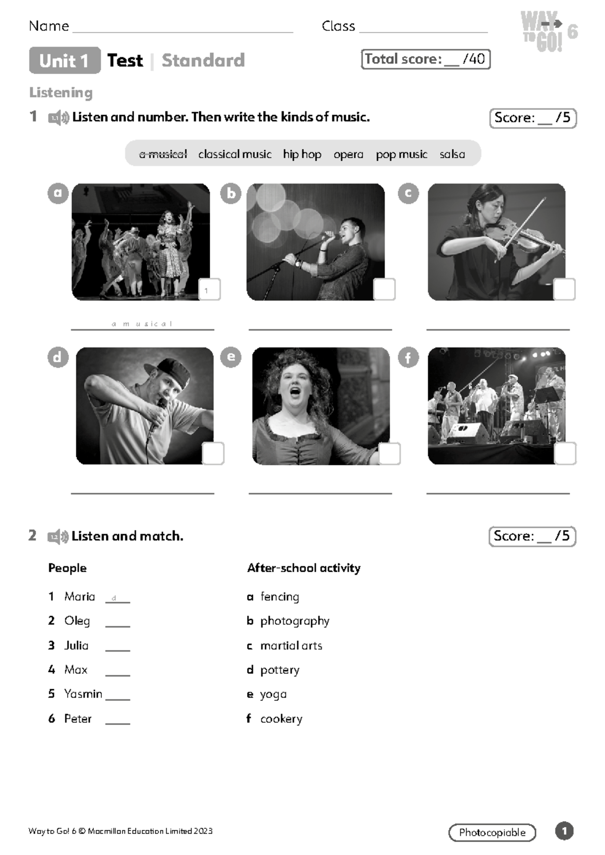 Unit 7 Test Standard: Listening, Reading & Speaking (Ilide - Ingles ...