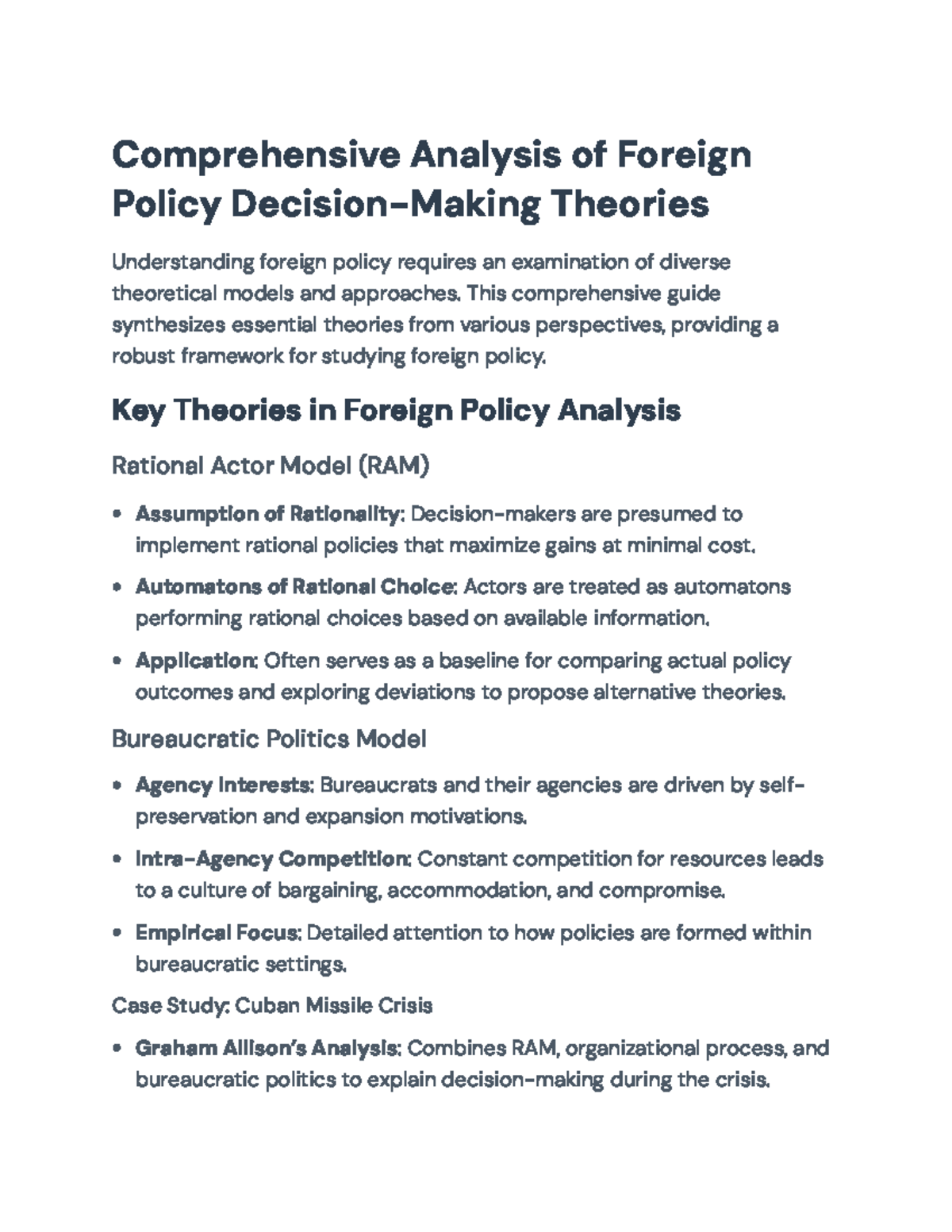 Comprehensive Guide to Foreign Policy Theories and Analysis ...