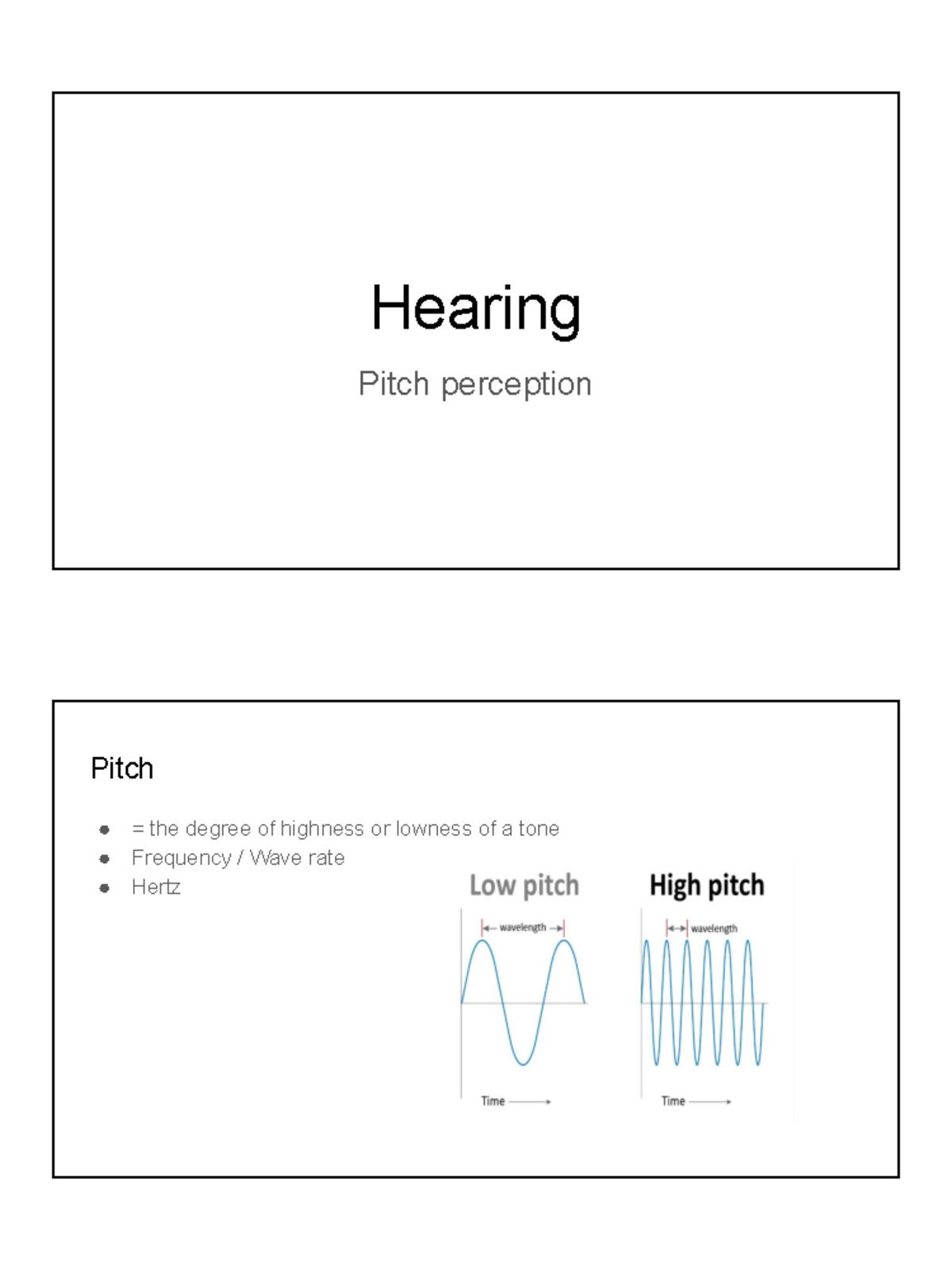 Intro to Psych - Presentation on Pitch Perception and Hearing - Studeersnel