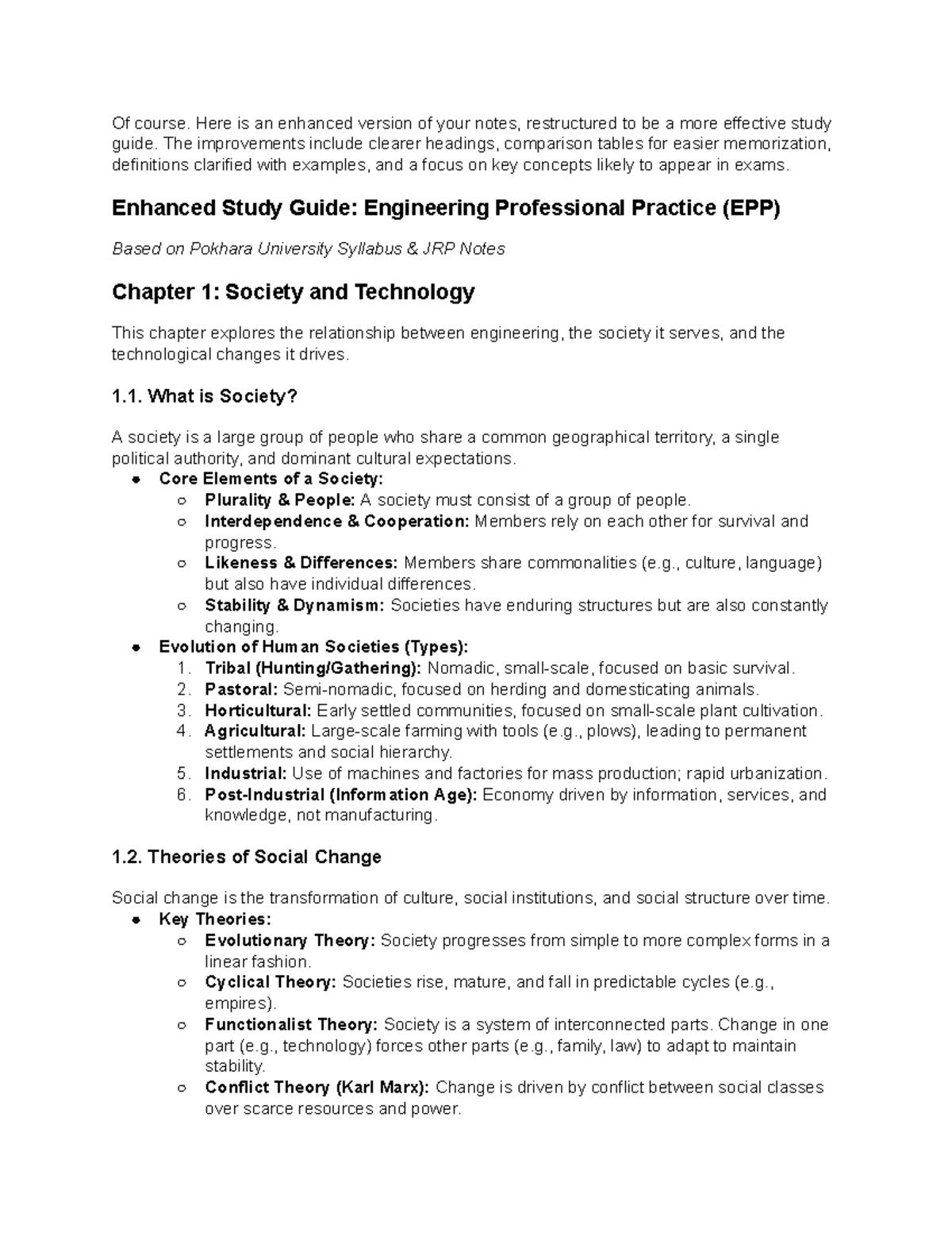 Enhanced Study Guide: Engineering Professional Practice (EPP) - Chapter ...