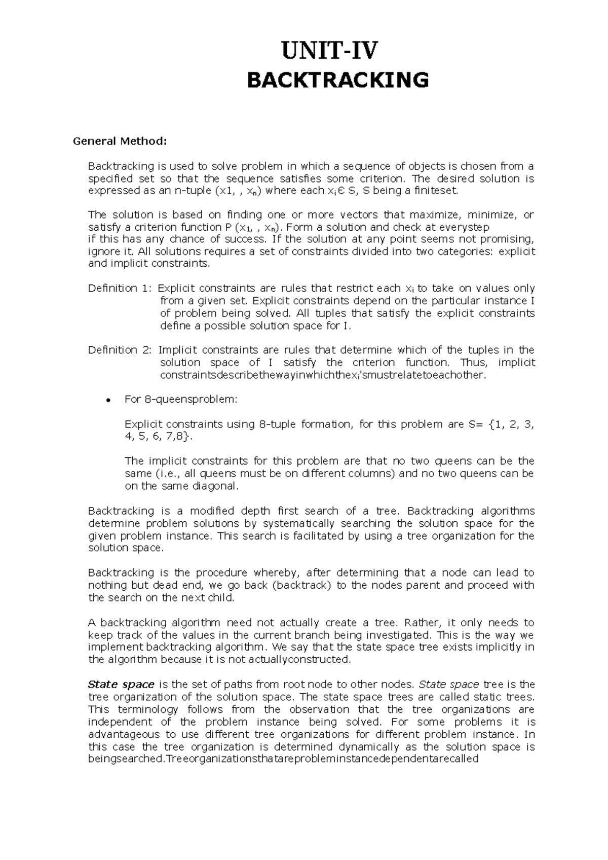 DAA UNIT-IV - Design and analysis of algorithm - General Method ...