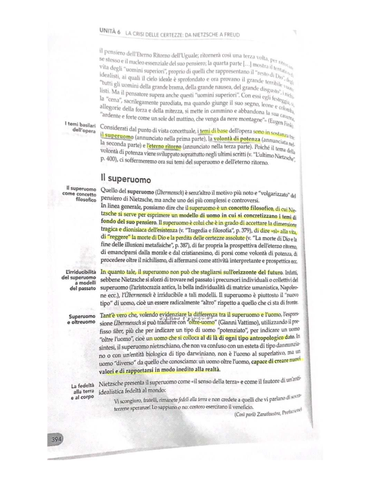 Cos parl Zarathustra Un analisi del pensiero di Nietzsche Sintesi del corso di Filosofia Teoretica