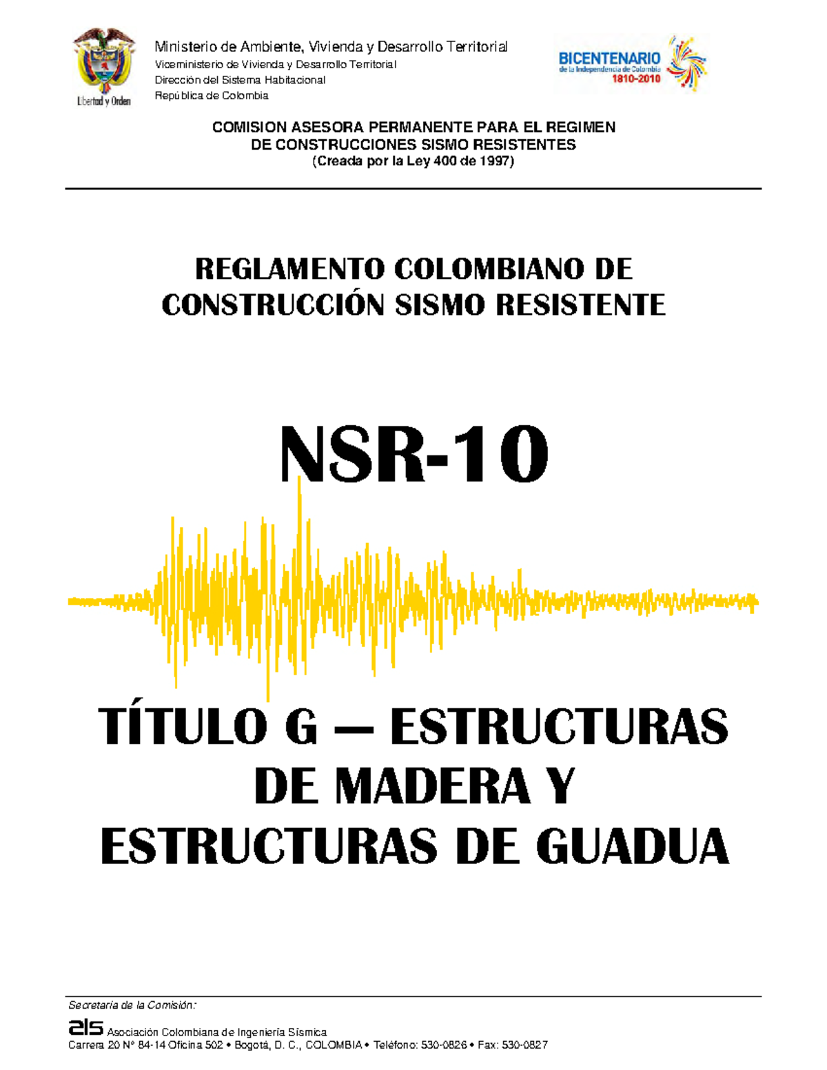 NSR-10 - Título G: Estructuras de Madera y Guadua - LECTURA - Document Preview