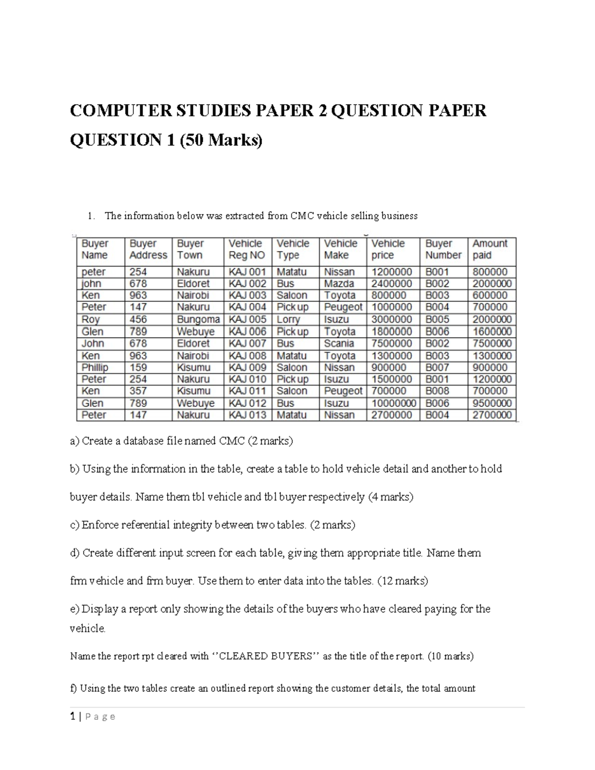 Computer-PP2 - Revision Guide for Database Management Questions - Studocu