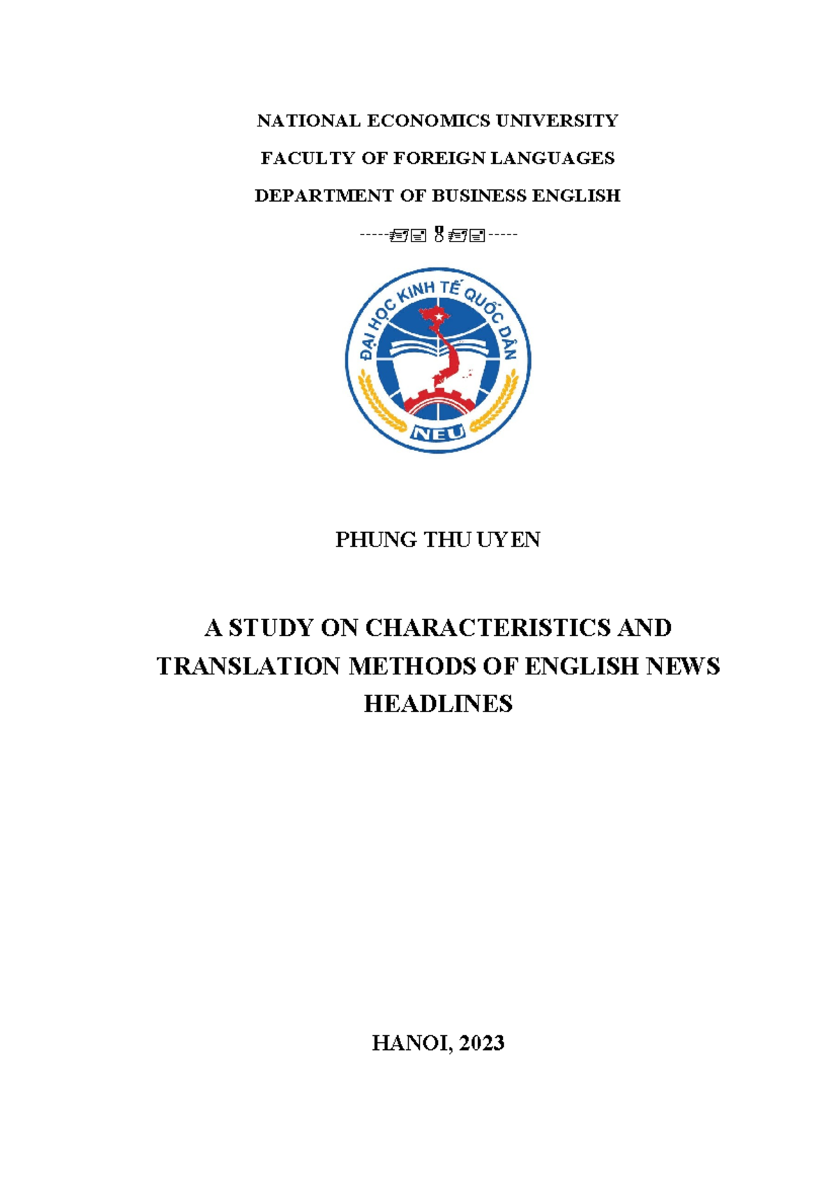 CD Characteristics and Translation Methods of English News Headlines ...