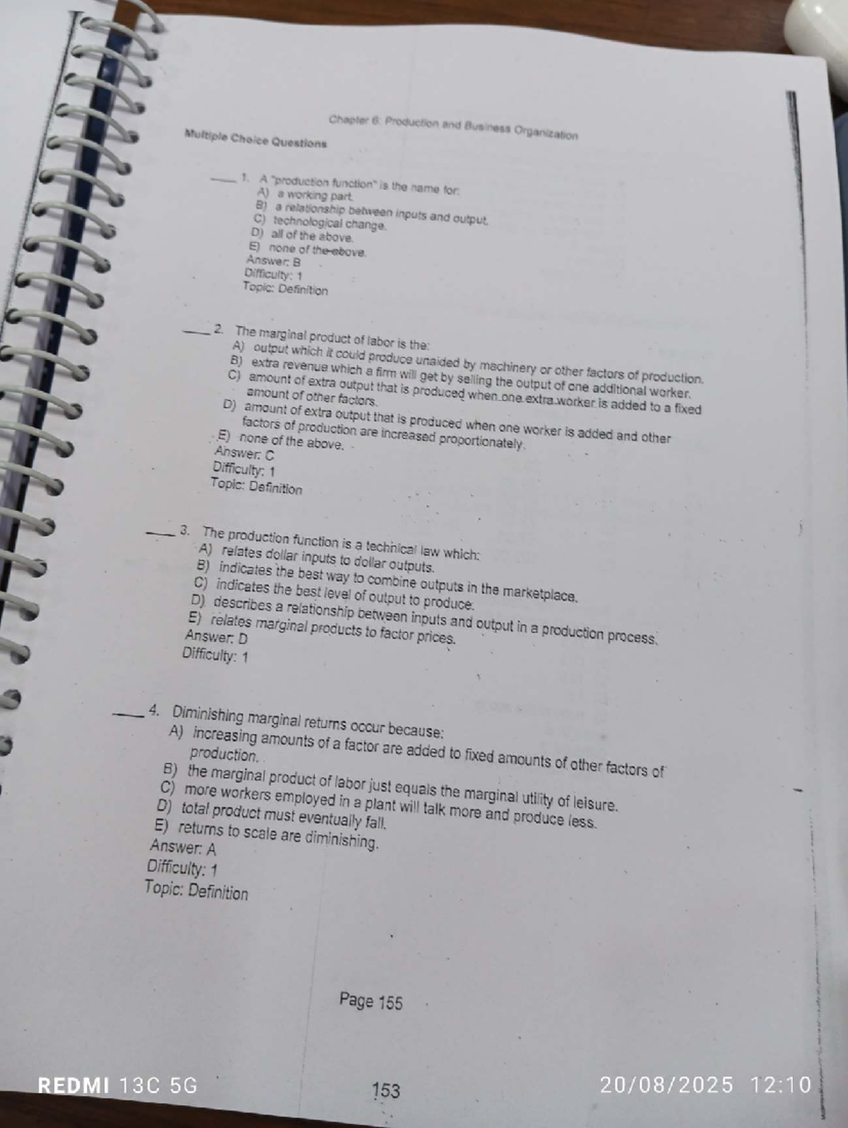 Ch-6 Production and Business Organization MCQs - Studocu