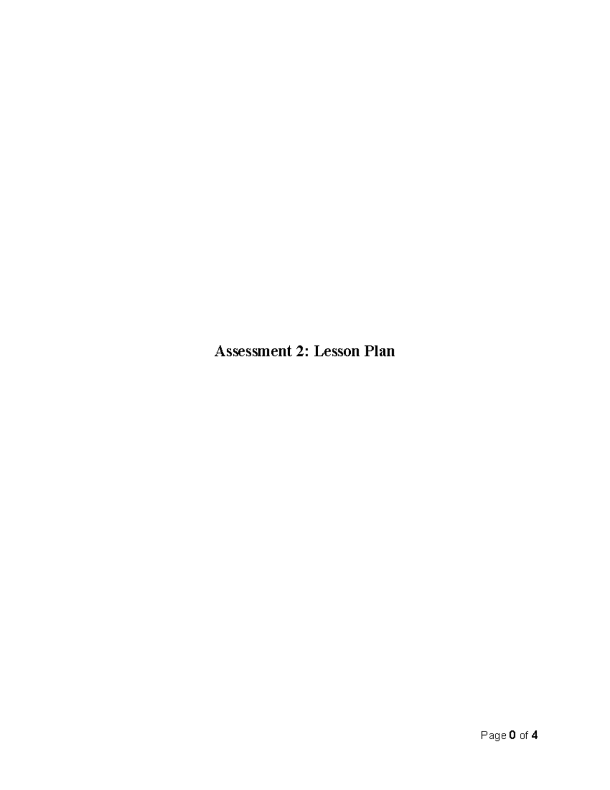Assessment 2 Lesson Plan - Assessment 2: Lesson Plan Theme ...