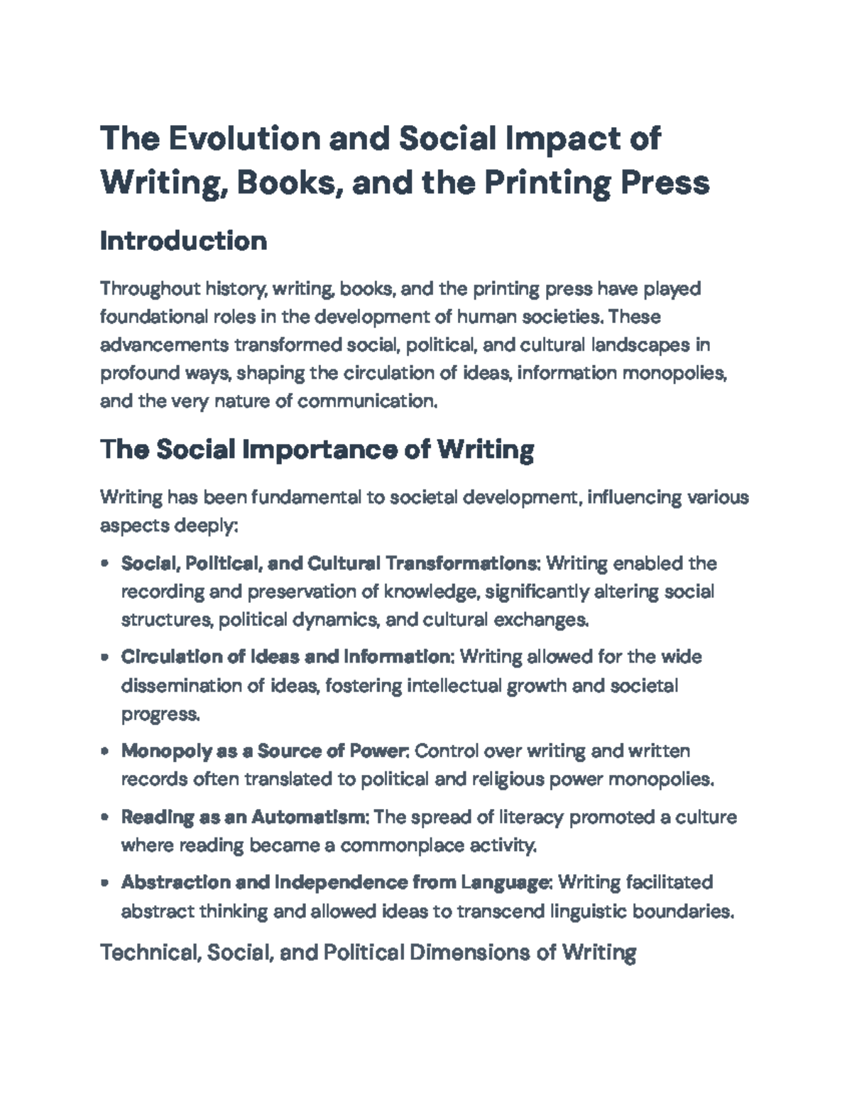 The Evolution of Writing, Books, and the Printing Press: Social Impact ...