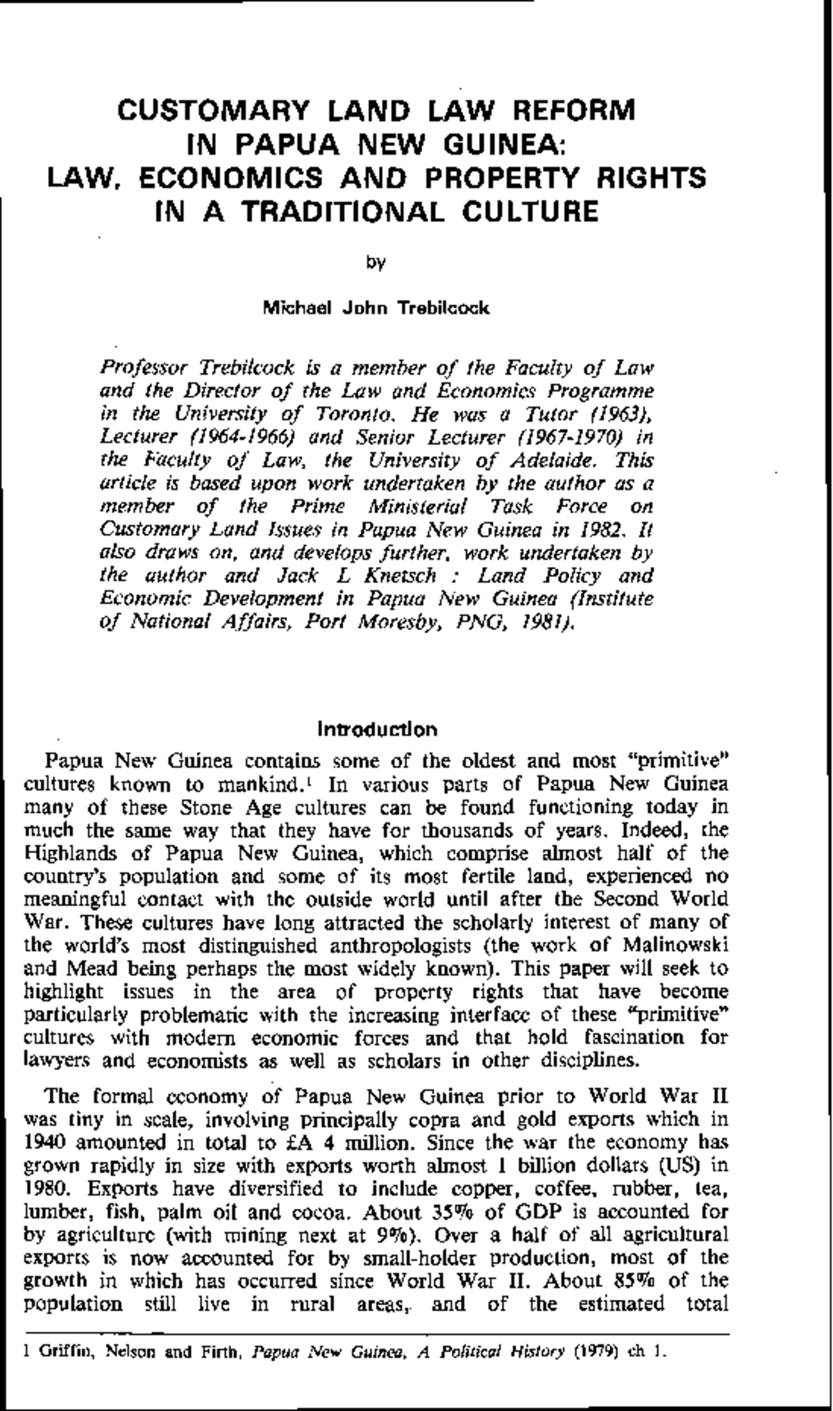 Customary Land Law Reforms in Papua New Guinea: A Comprehensive Review ...