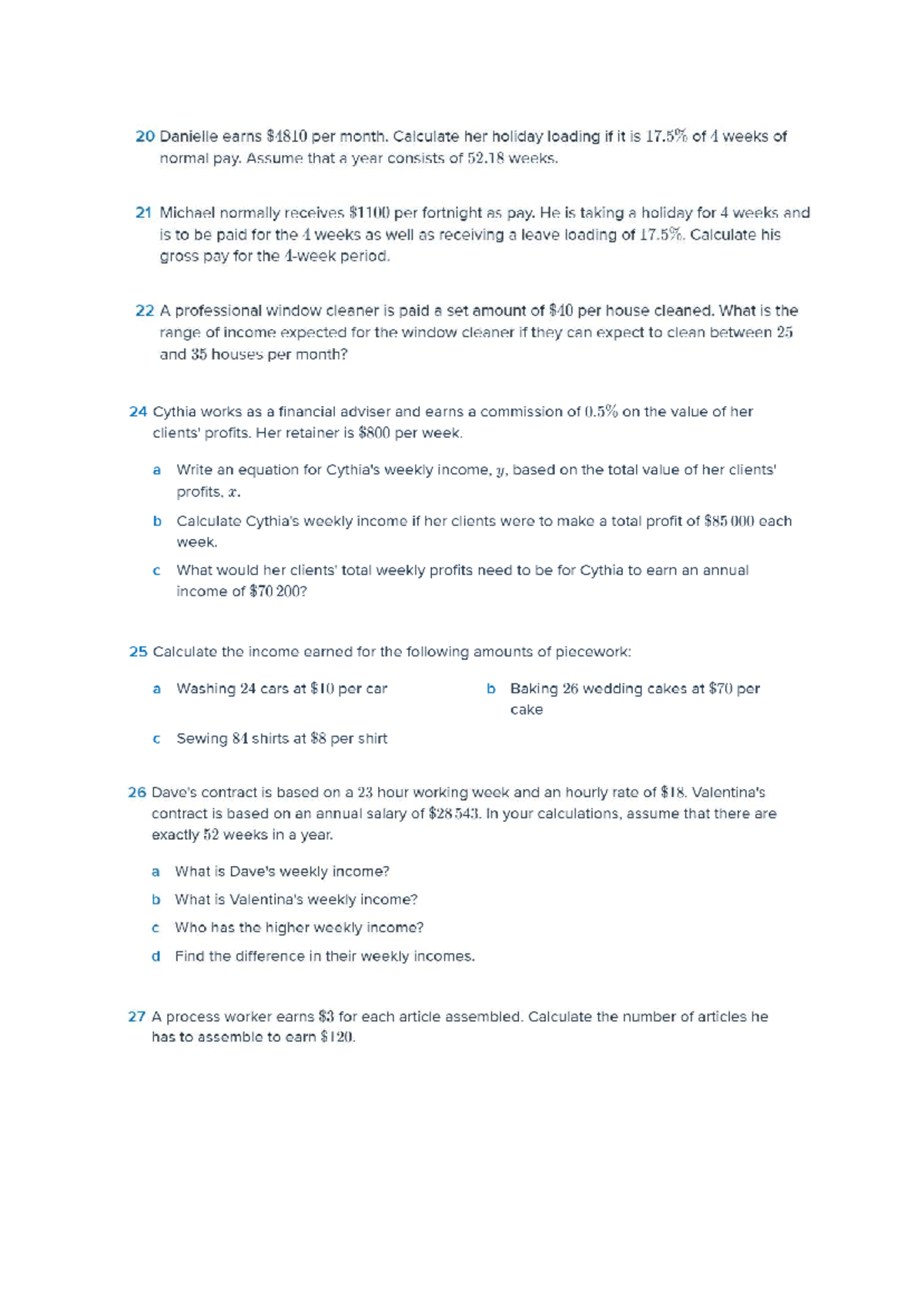 Income Calculations and Analysis for Financial Scenarios - Studocu