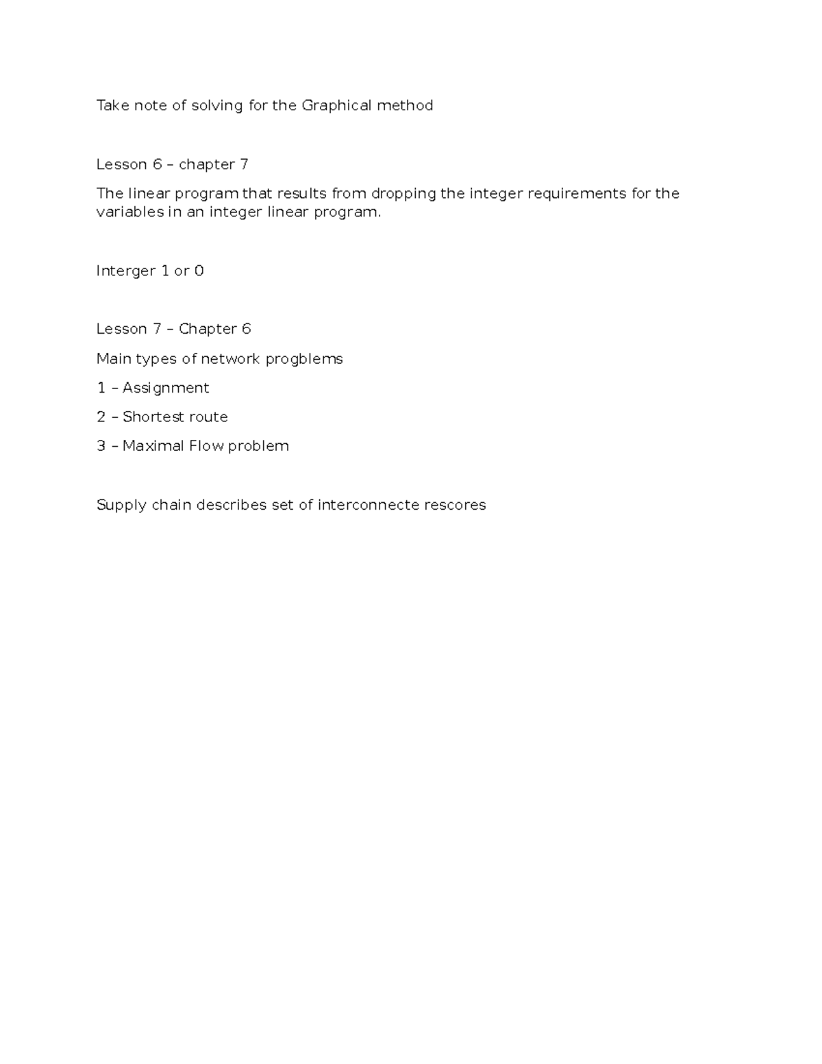 Final Exam Notes - Take note of solving for the Graphical method Lesson ...