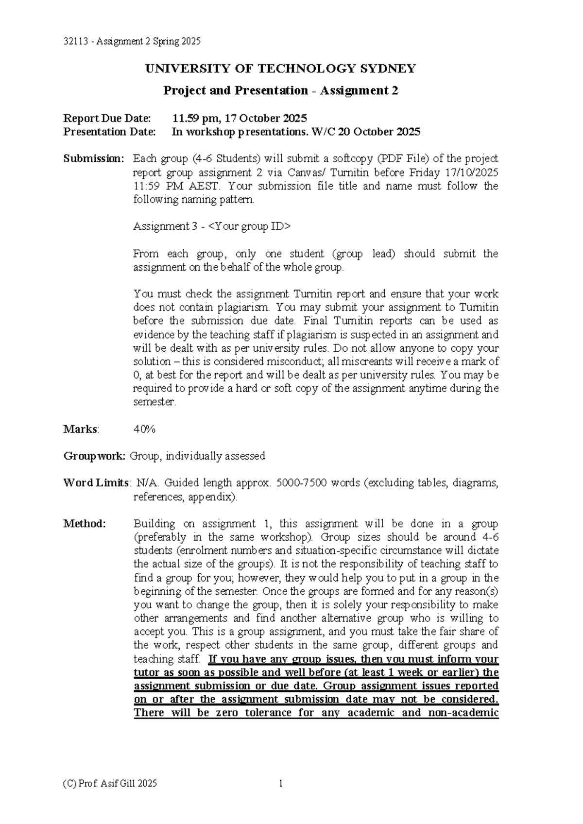 32113 Assignment 2 Group Project Report - Spring 2025 - Studocu