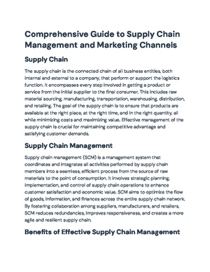 Supply Chain Management - Study Notes & Assignments - Studocu