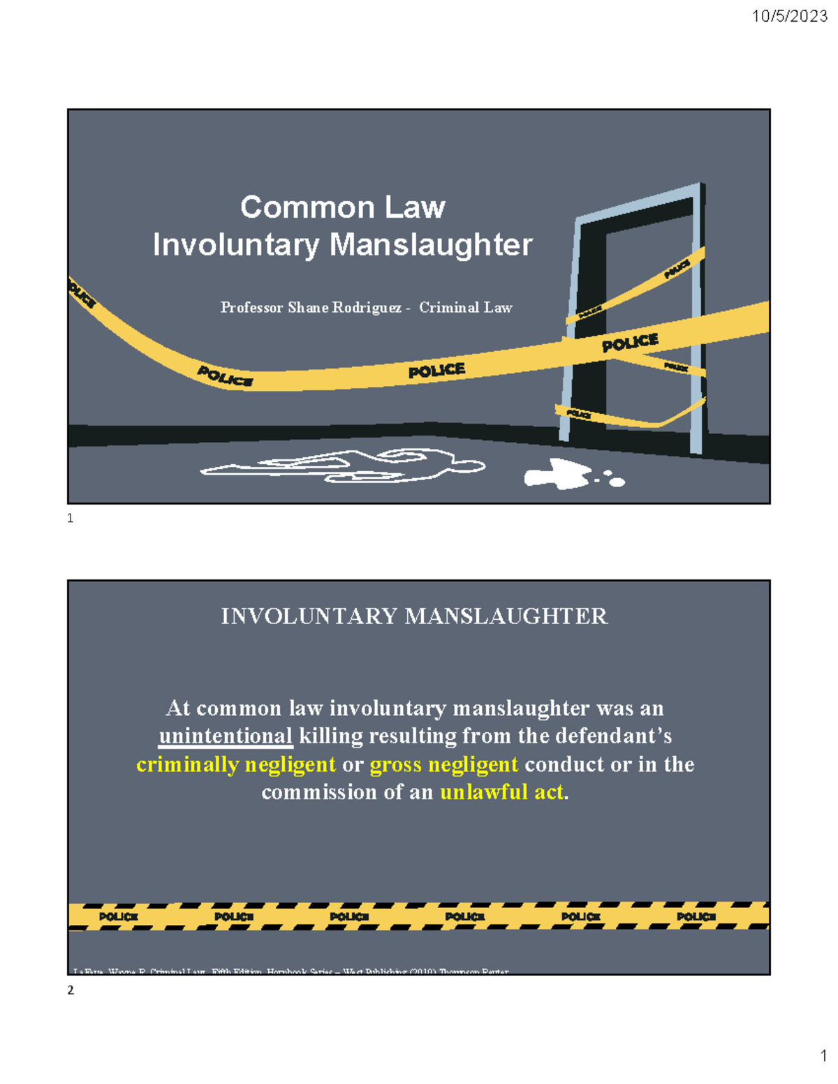 Criminal Law 1: Involuntary Manslaughter Overview and Analysis - Studocu