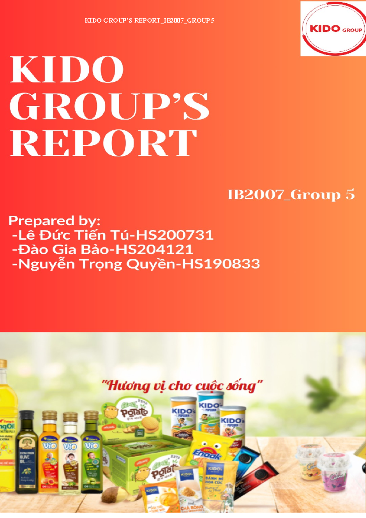 KIDO Group Market Analysis Report - IB2007 MKT101 Group 5 - Studocu