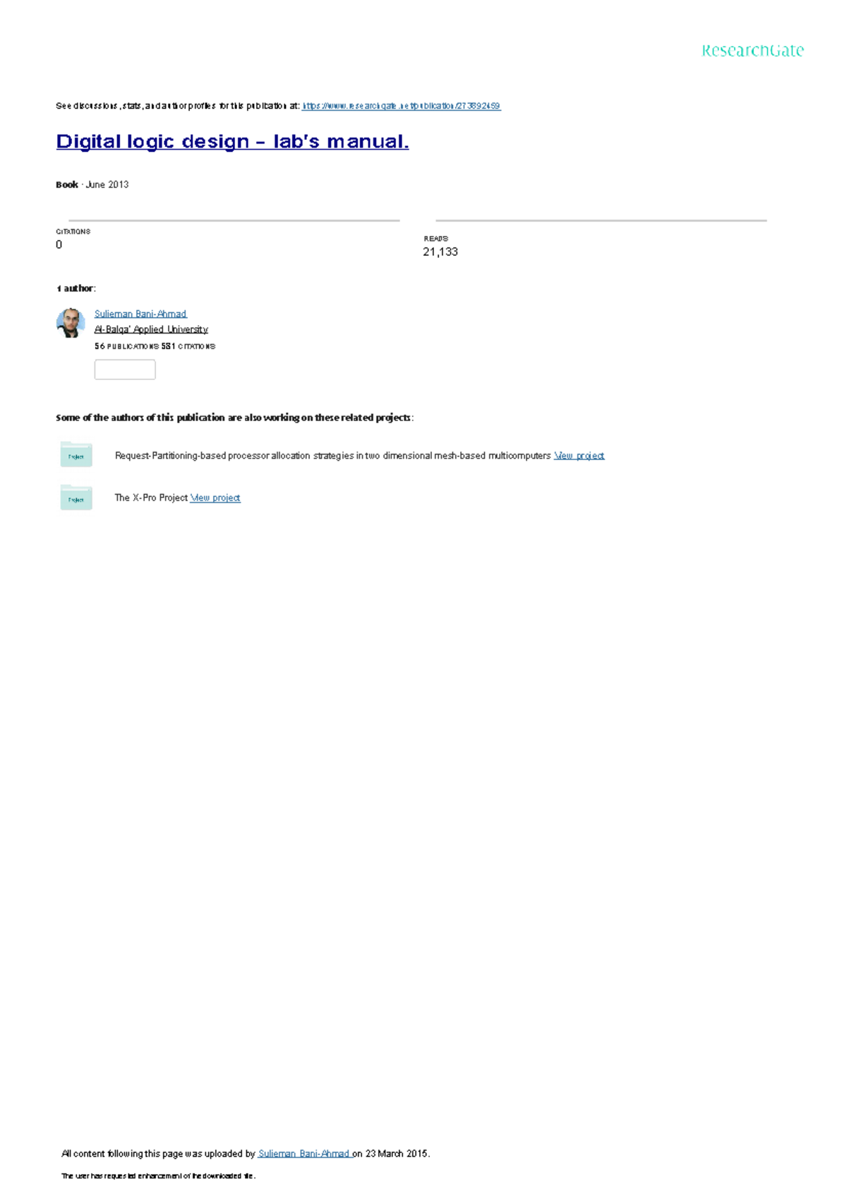 Digital Logic Design Lab Lab Manual Digitallogicdesignfeaturing Ewb