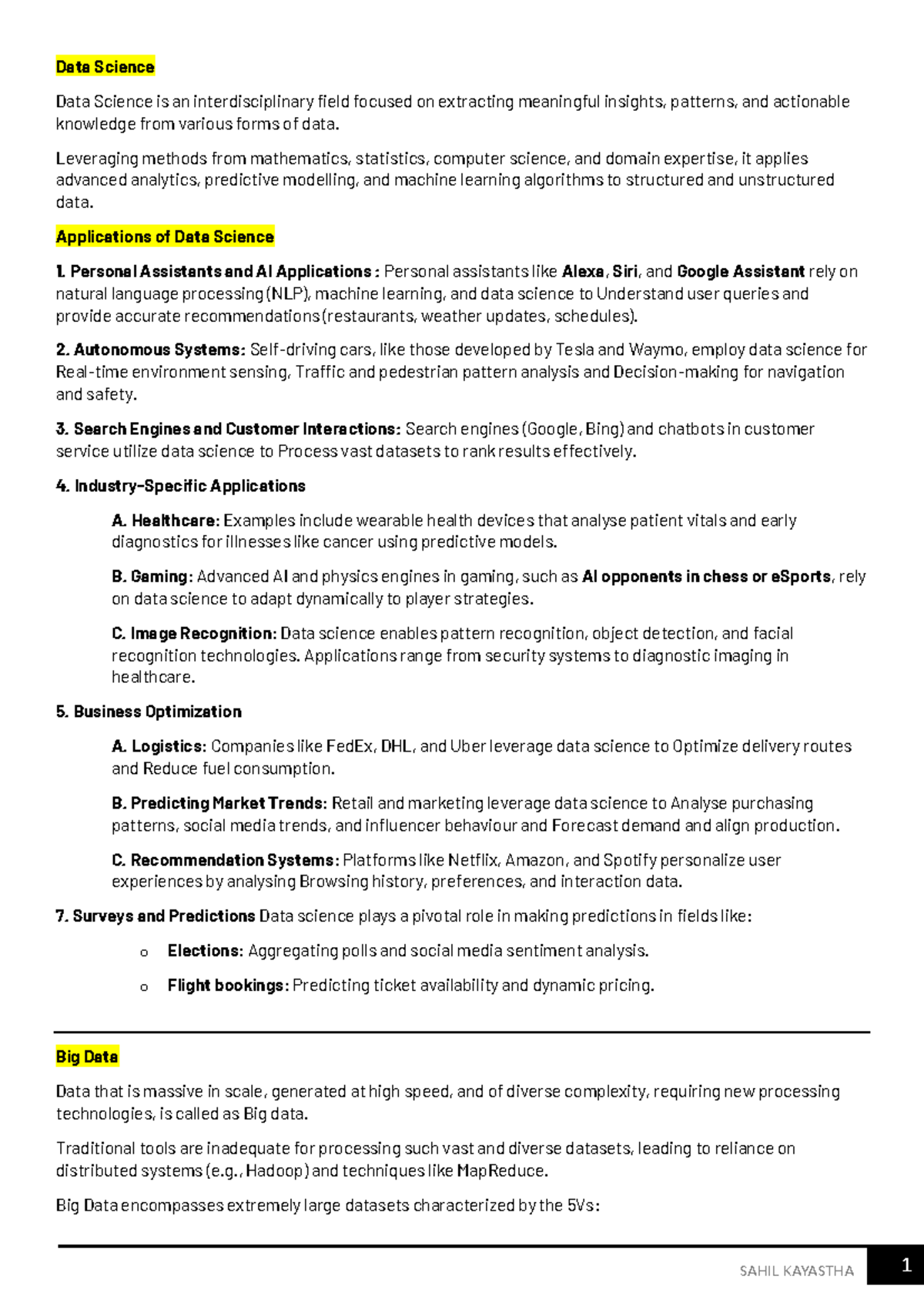 DSBDA Notes - INSEM - Data Science Overview and Big Data Concepts - Studocu