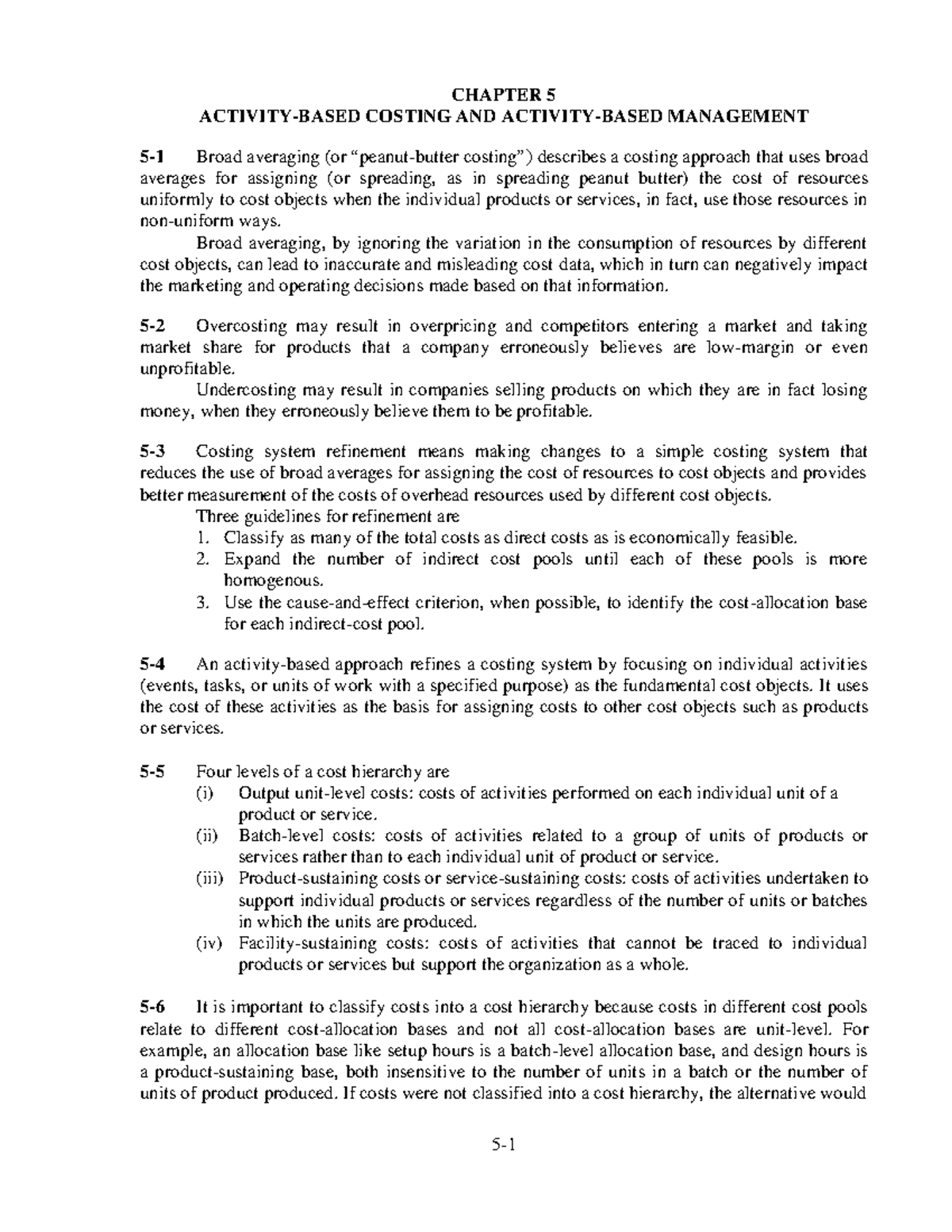 CHii05 - n jkblj - CHAPTER 5 ACTIVITY-BASED COSTING AND ACTIVITY-BASED ...