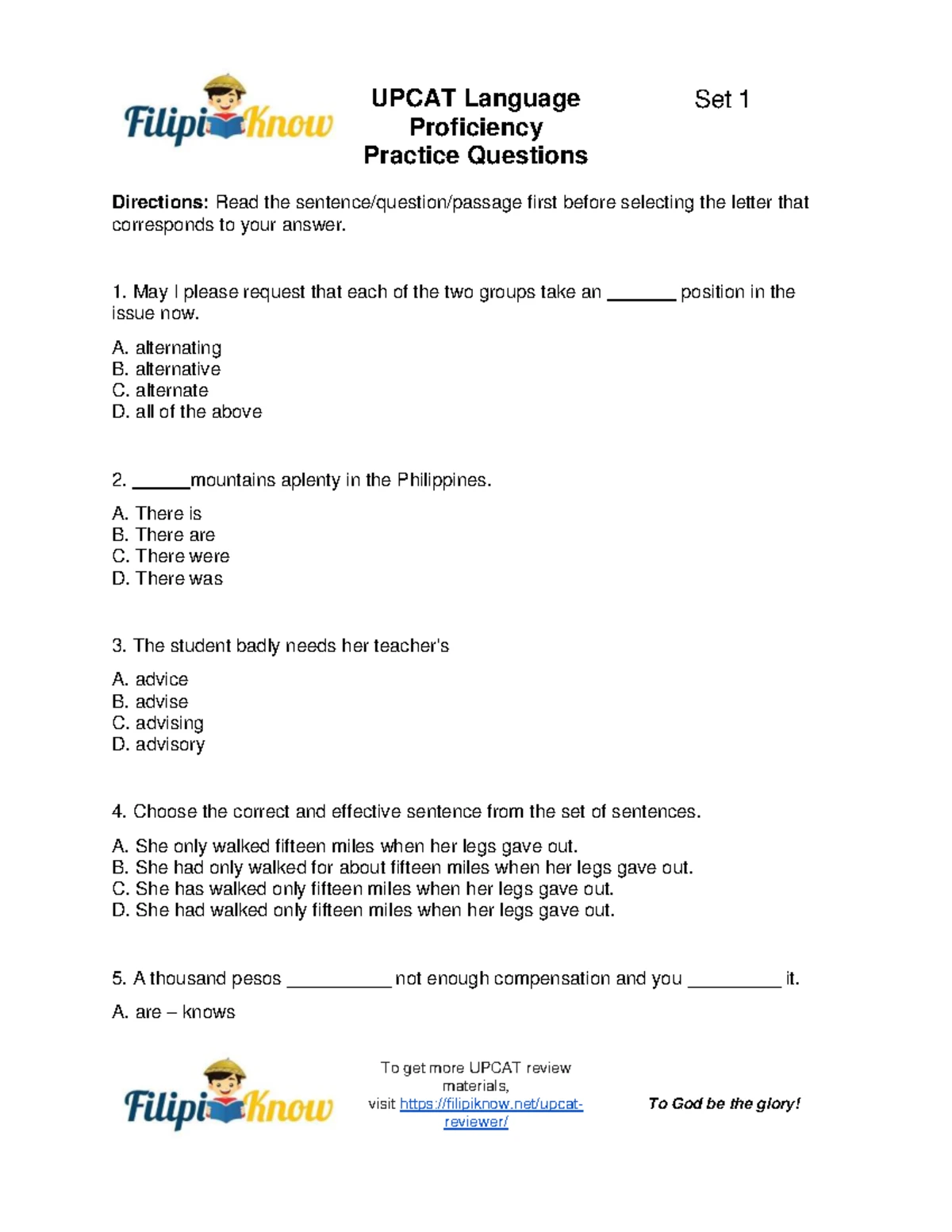 (1) Upcat-Mathematics-Answer-Keys - UPCAT Mathematics Answer Key To get ...