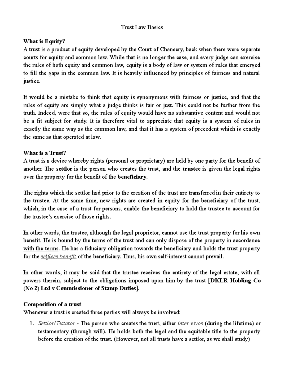 Equity and Trusts - Understanding Trust Types and Their Composition ...