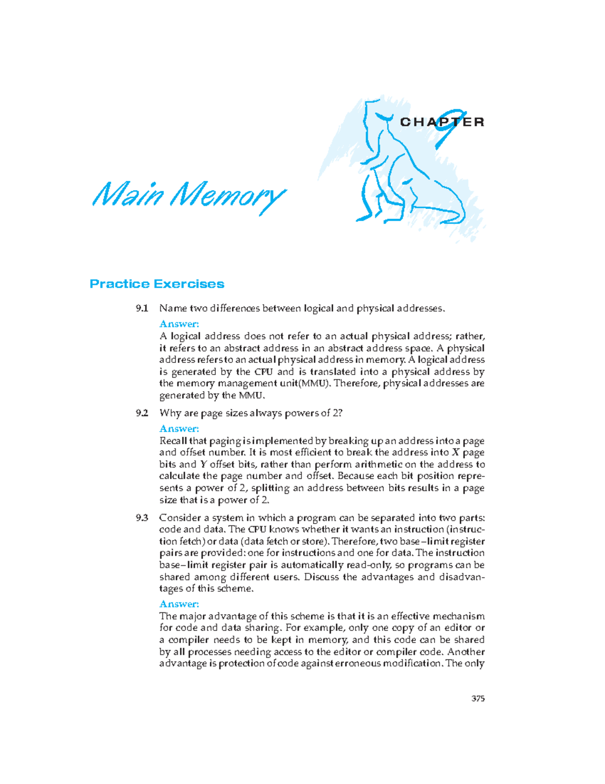Operating System Concepts Exercise 9: Main Memory Practice Tasks - Studocu