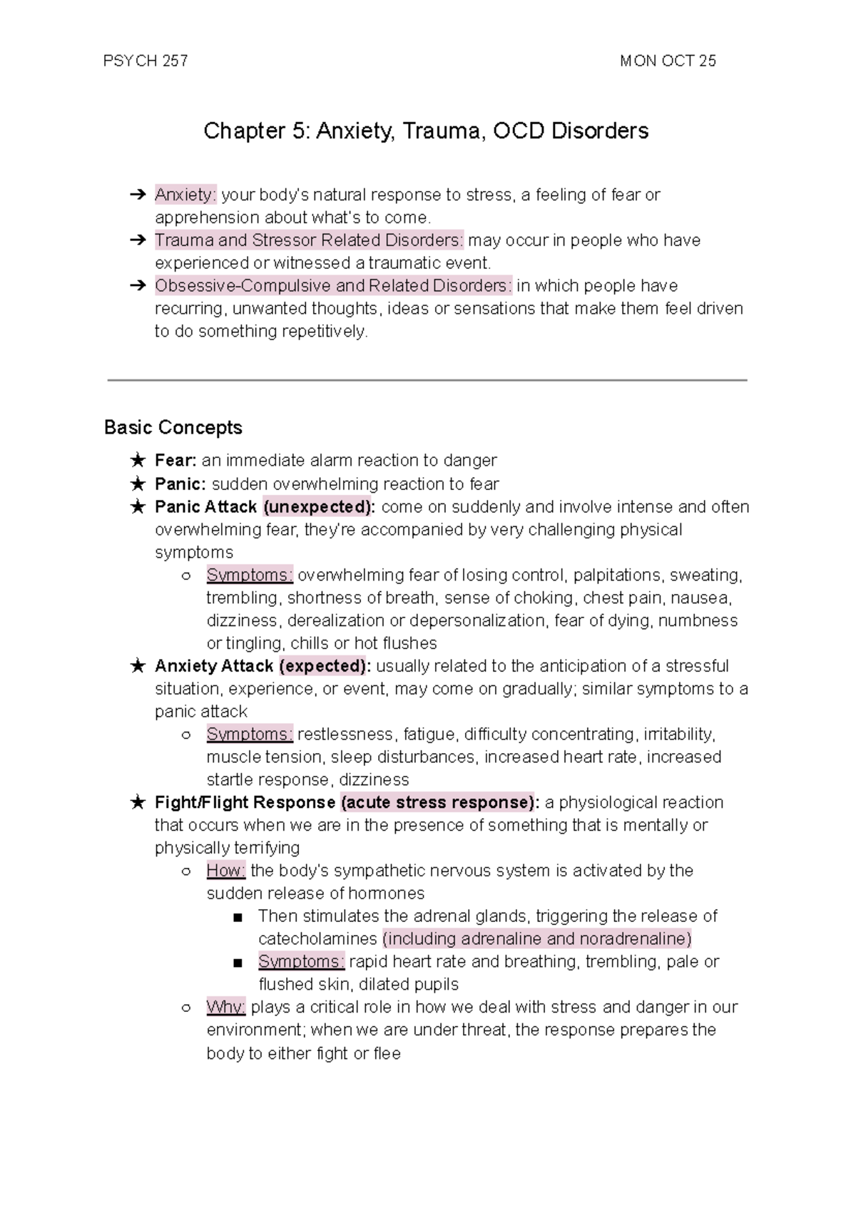 PSYCH 257: Understanding Anxiety, Trauma, and OCD Disorders - Chapter 5 ...
