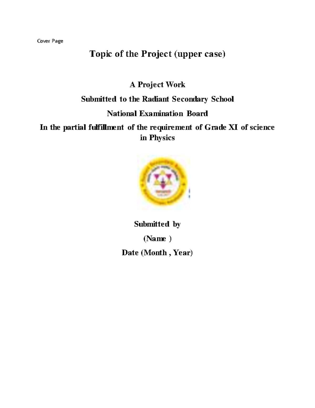 Grade XI Physics Project Format Guidelines - Studocu