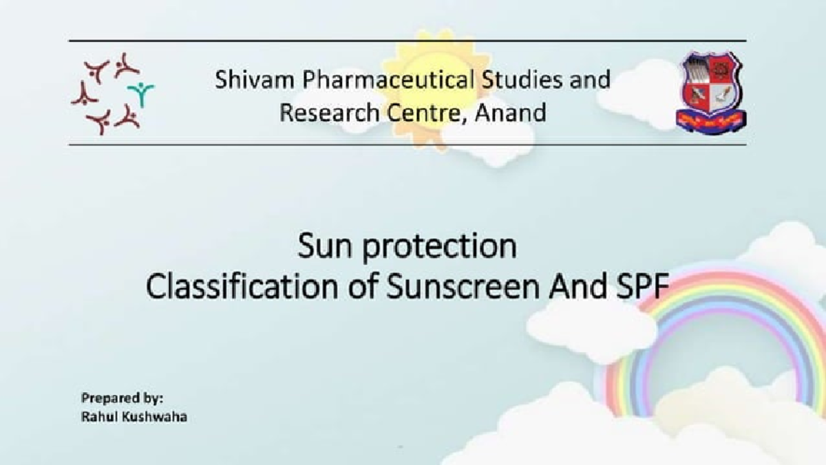 Sunscreen SPF Classification and Protection Levels Explained - Studocu