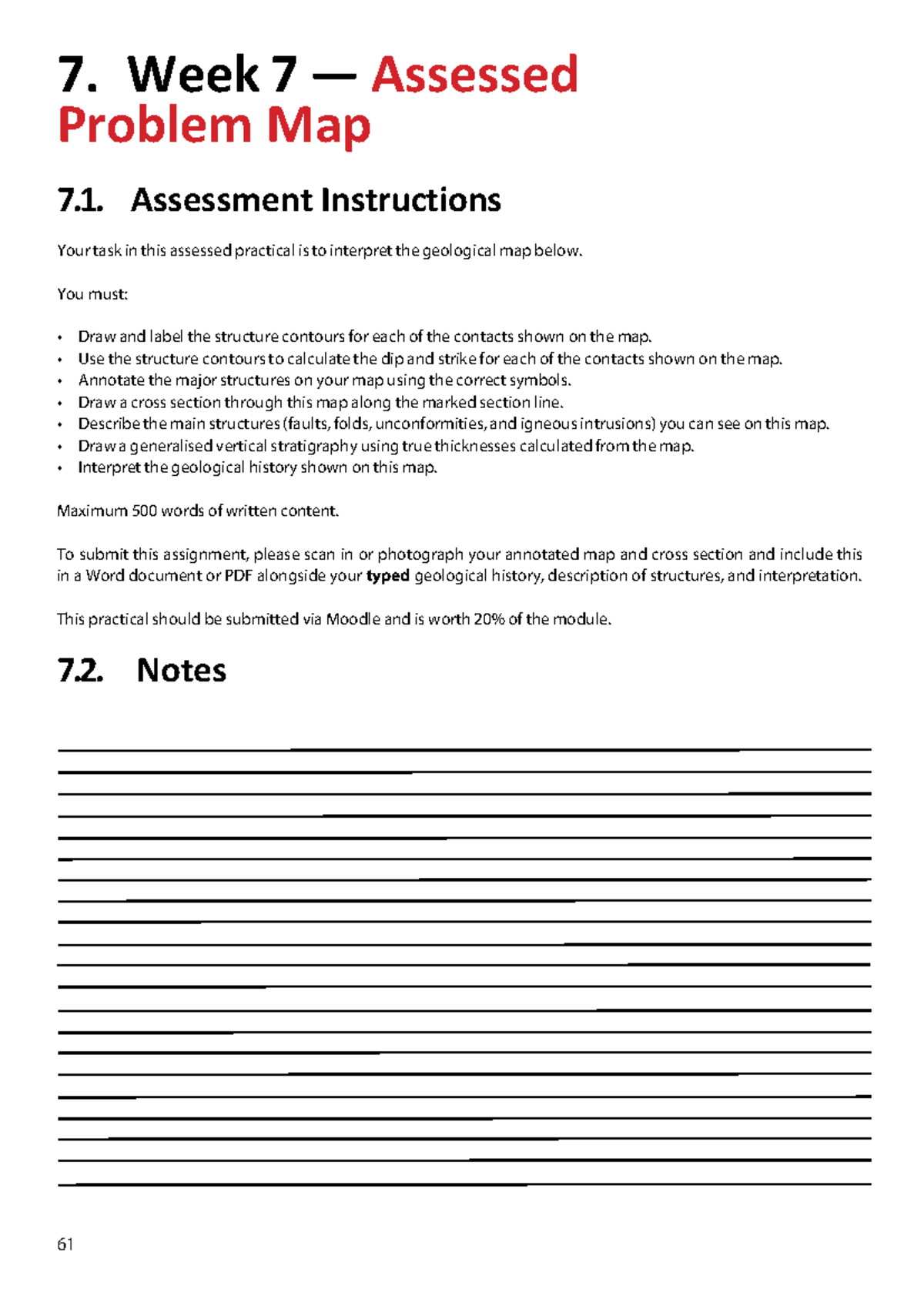 Geol0015 Week 7 Assessed Practical: Problem Map Interpretation - Studocu