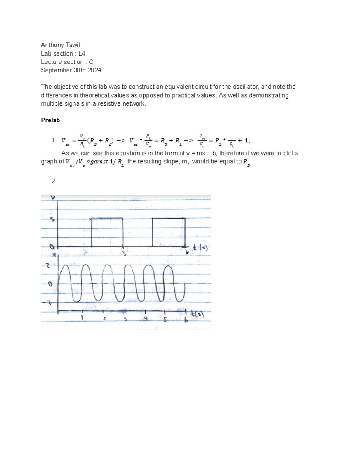 ELEC2501 - LAB 2 - Oscillator Circuit Analysis and Signal Comparison ...