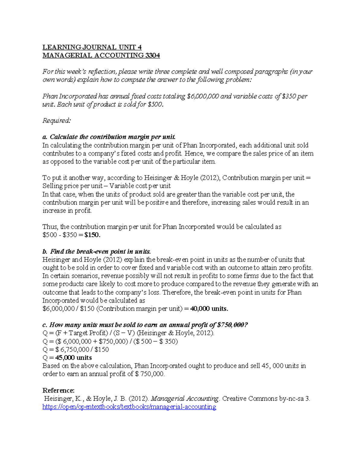 Unit 4 Learning Journal BUS 3304 - LEARNING JOURNAL UNIT 4 MANAGERIAL ...