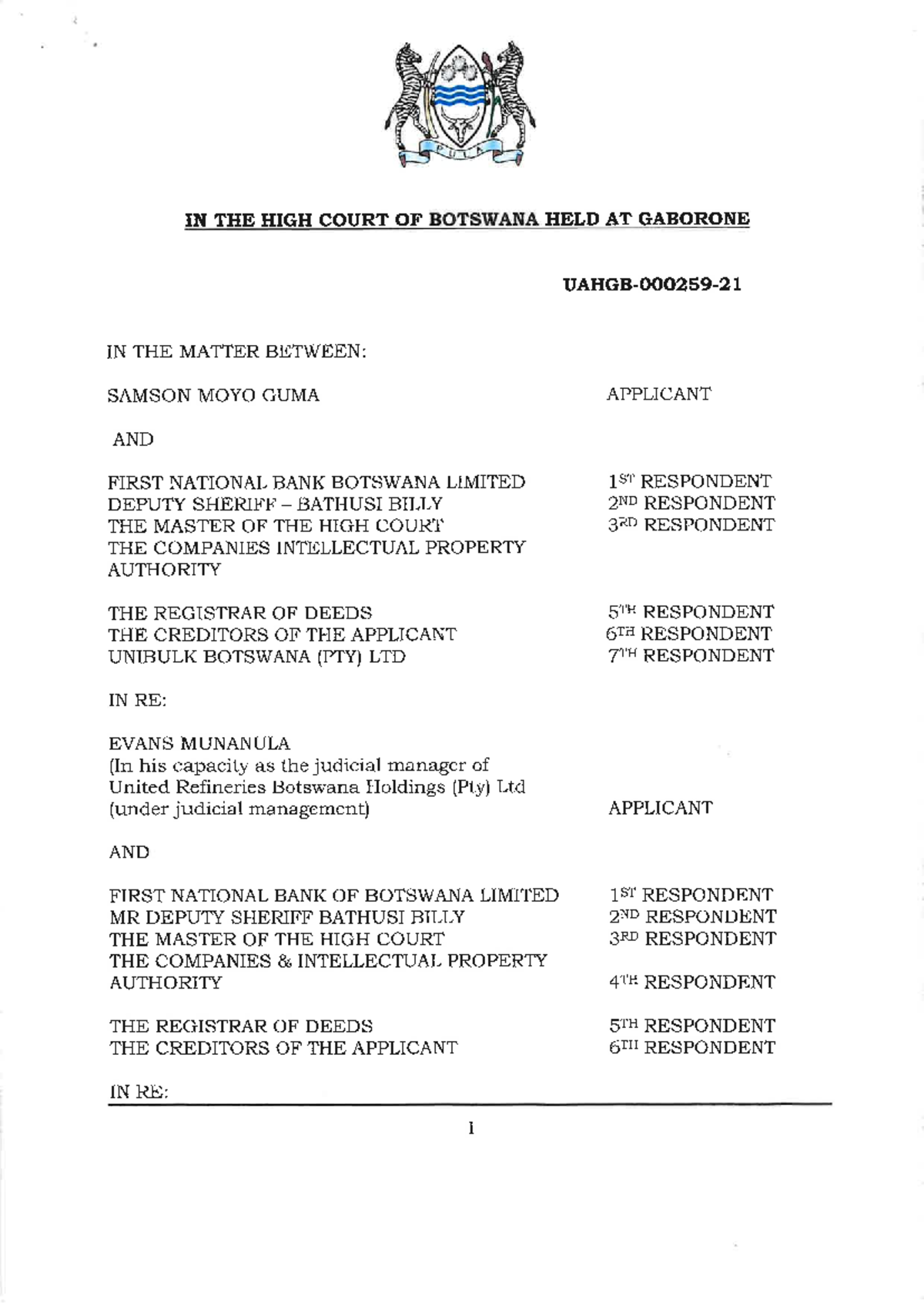 Judgment Analysis: Samson Moyo Guma v FNB Botswana (Case 003) - Studocu