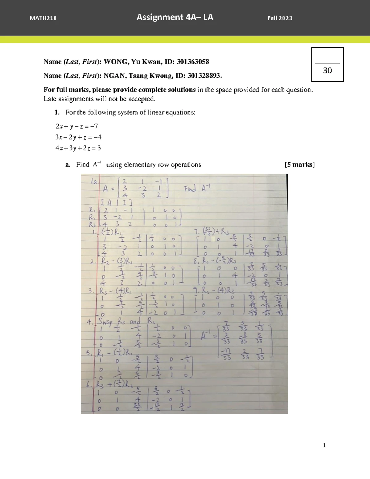 Math 210 - Assignment 2A - Probability and Statistics Solutions - Studocu