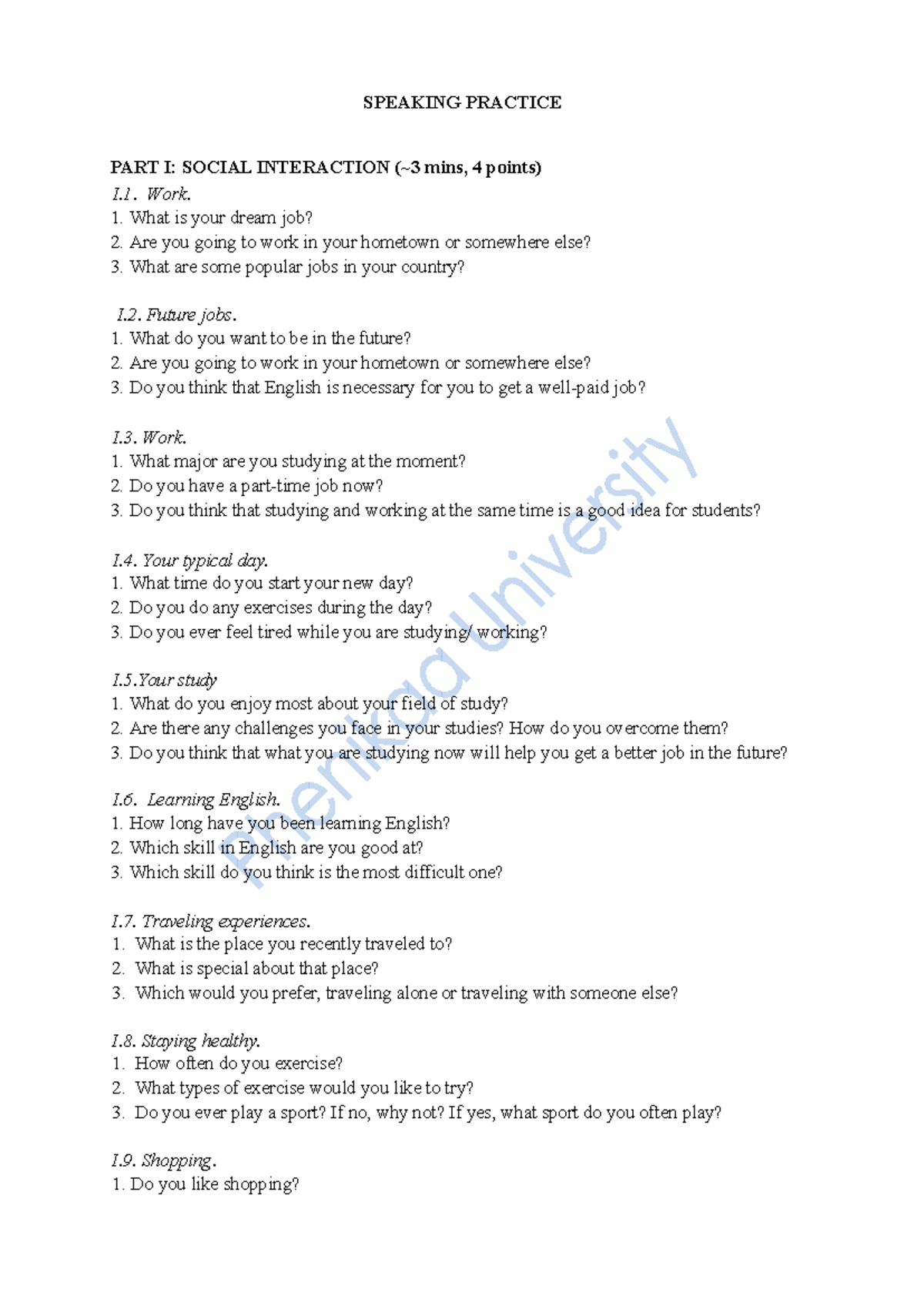 Speaking Practice Guide - E2 - Studocu