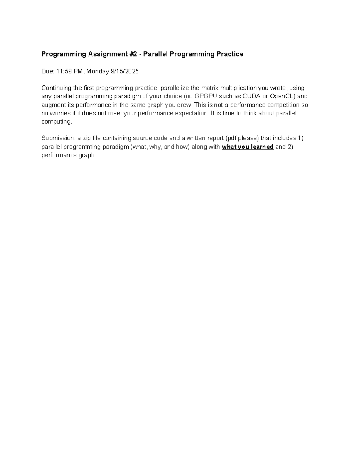 Programming Assignment 557: Parallel Matrix Multiplication Practice ...