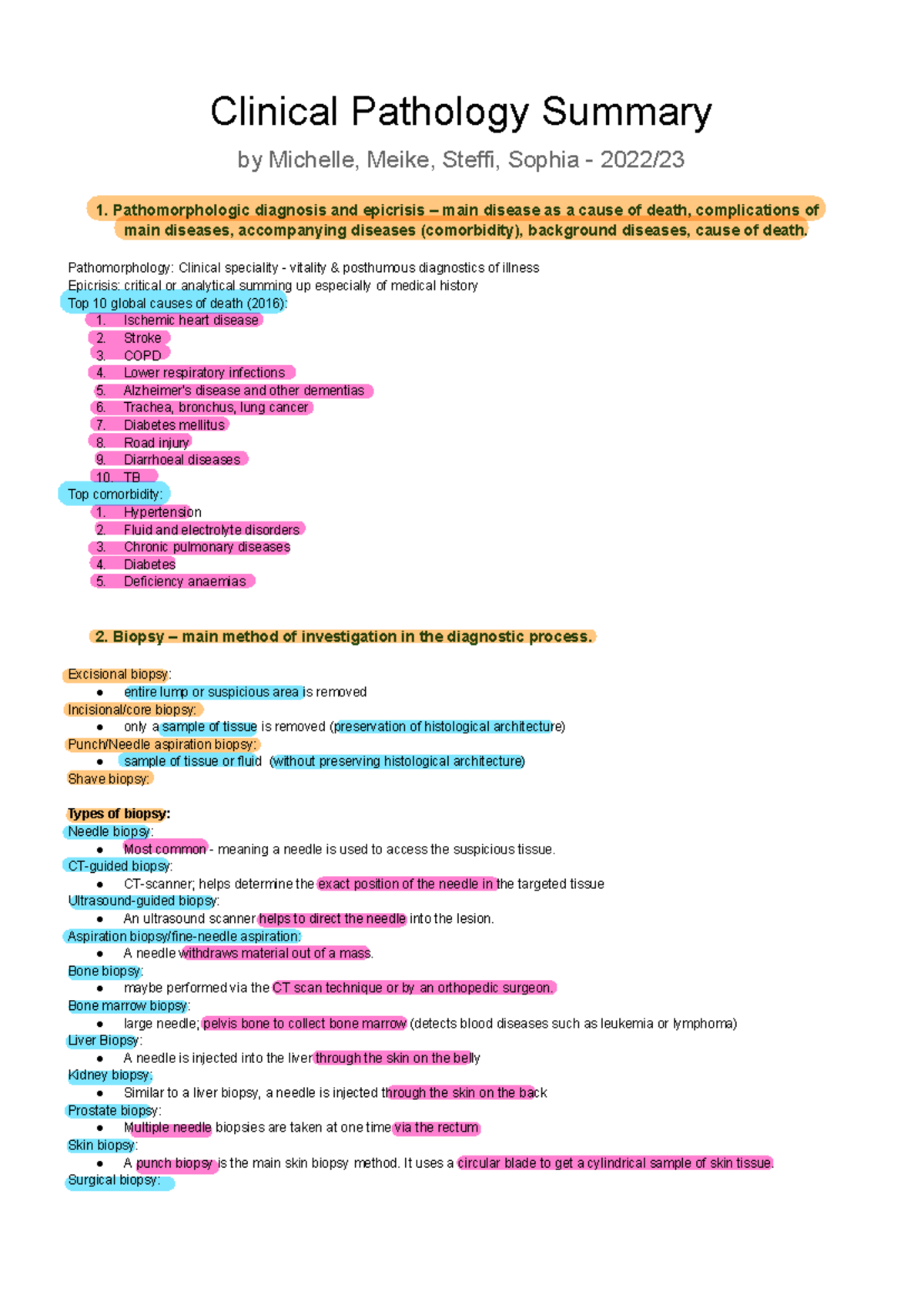 Clinical Pathology Summary: Key Insights and Findings - Studocu
