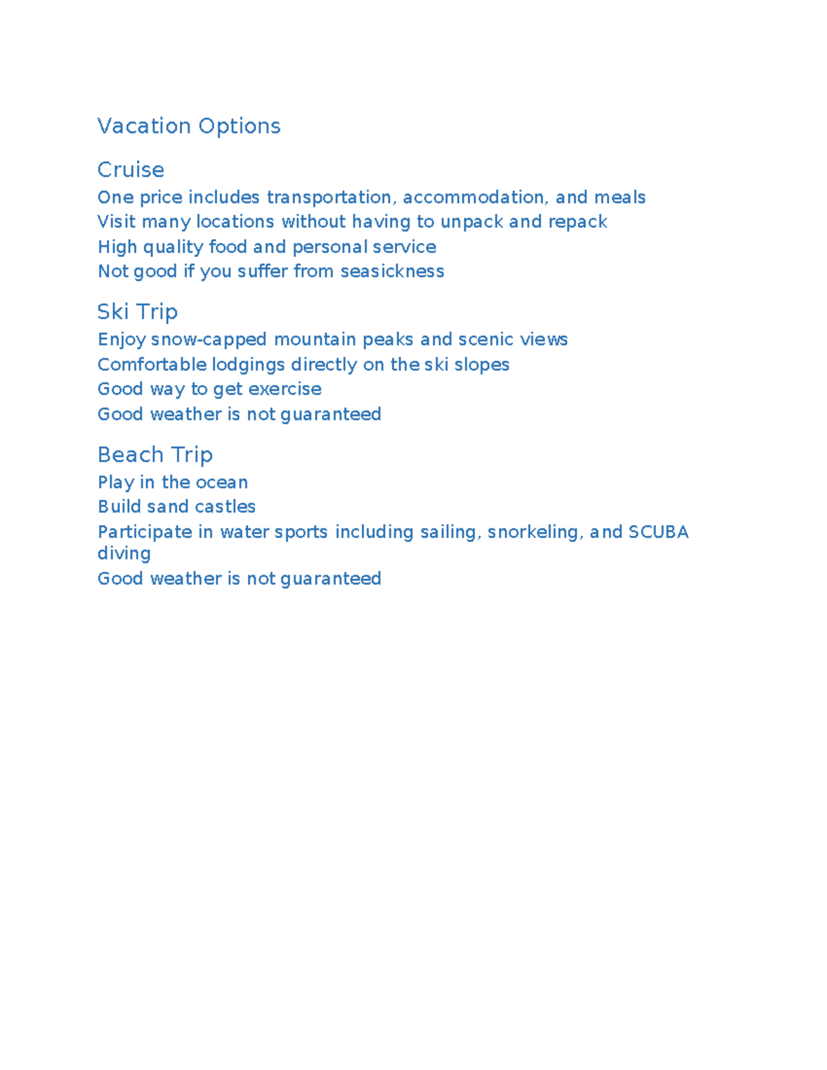 Bài 1-1 - bbbbbbbbbbbbbbb - Vacation Options Cruise One price includes ...