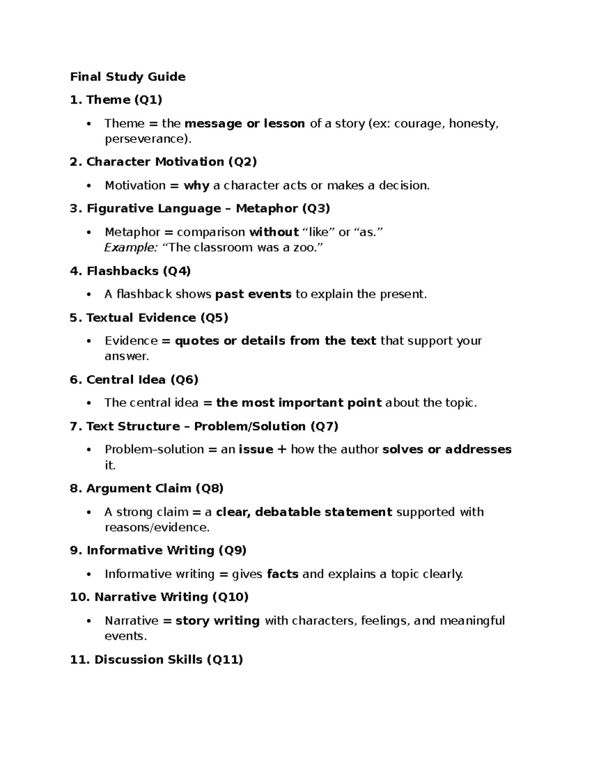 Lit 2 Final Study Guide: Key Concepts and Answers - Studocu
